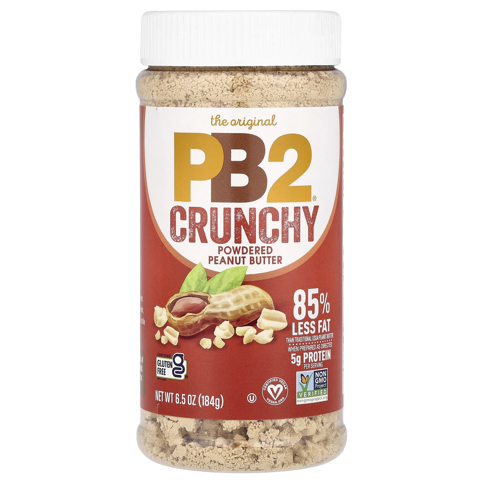 PB2 Foods, The Original, Crunchy Powdered Peanut Butter, 6.5 oz (184 g) - Image 1