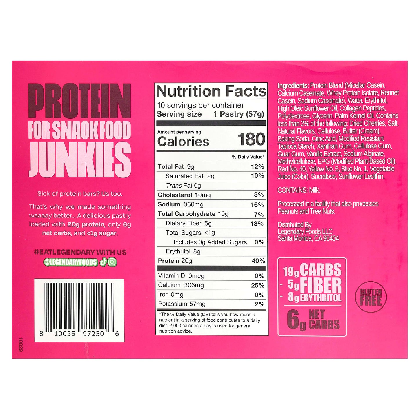 Legendary Foods, Protein Pastry, Cherry Crumble , 10 Pack, 2 oz (57 g) Each - Image 2
