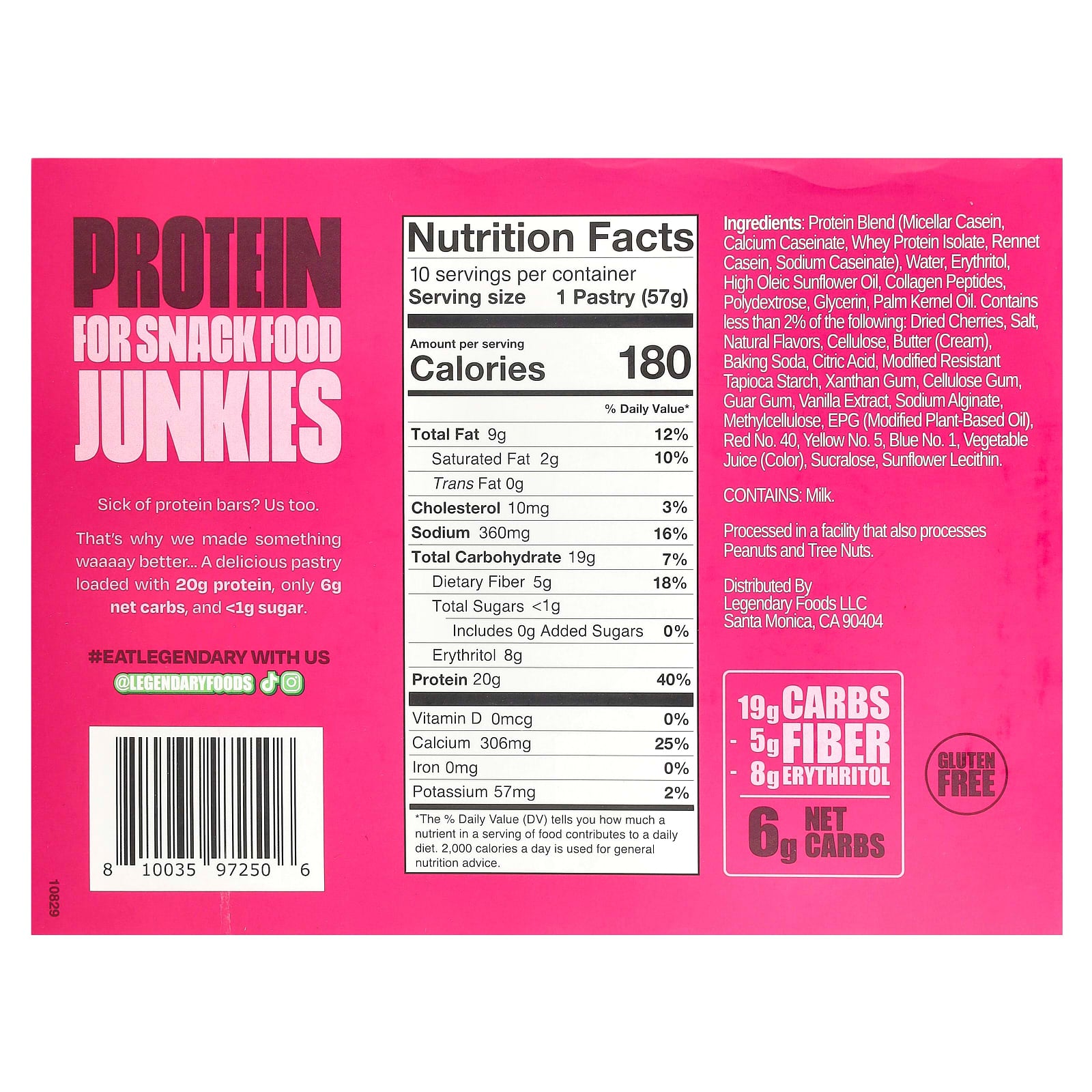 Legendary Foods, Protein Pastry, Cherry Crumble , 10 Pack, 2 oz (57 g) Each - Image 2