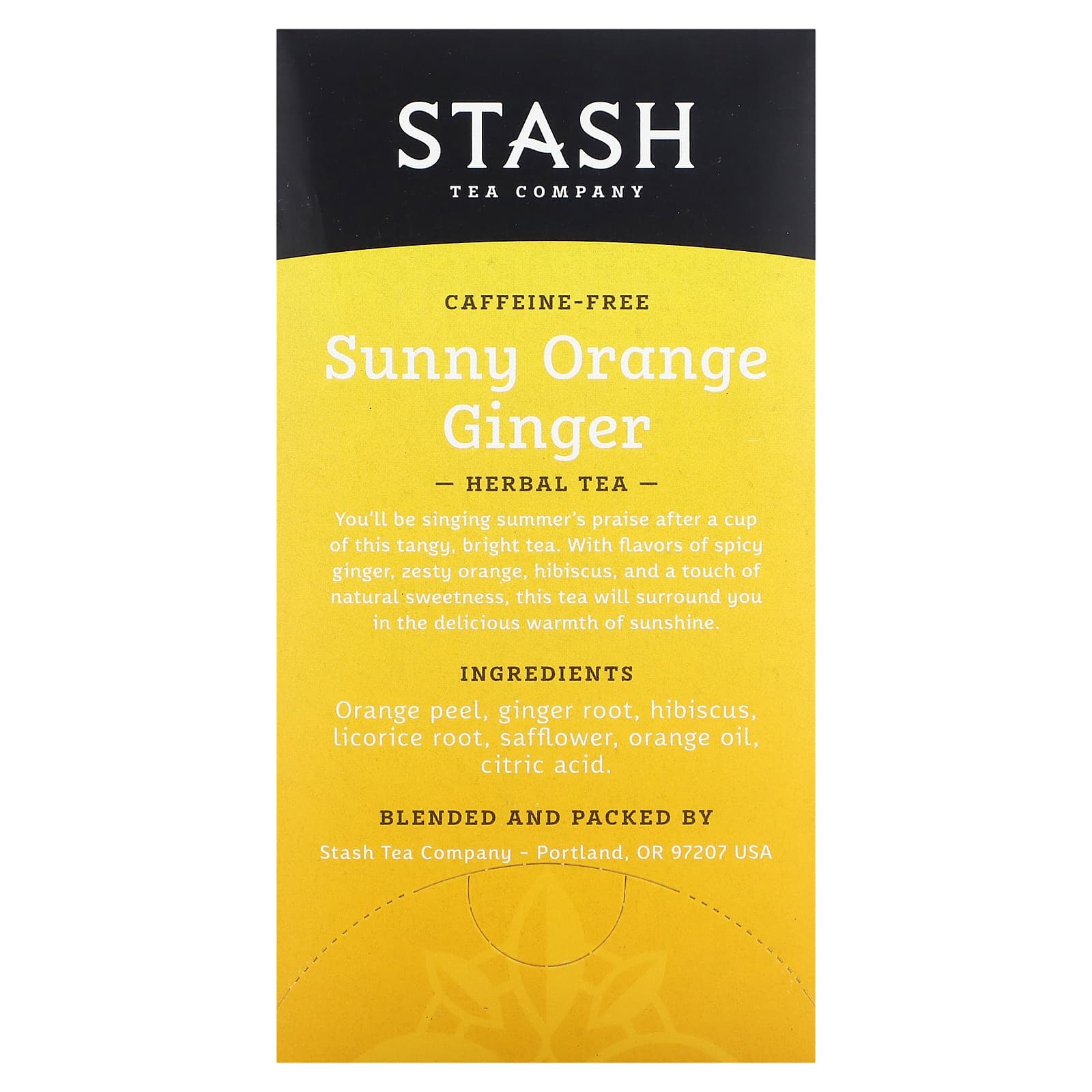 Stash Tea, Herbal Tea, Sunny Orange Ginger, Caffeine-Free, 18 Tea Bags,1.2 oz (36 g) - Image 2