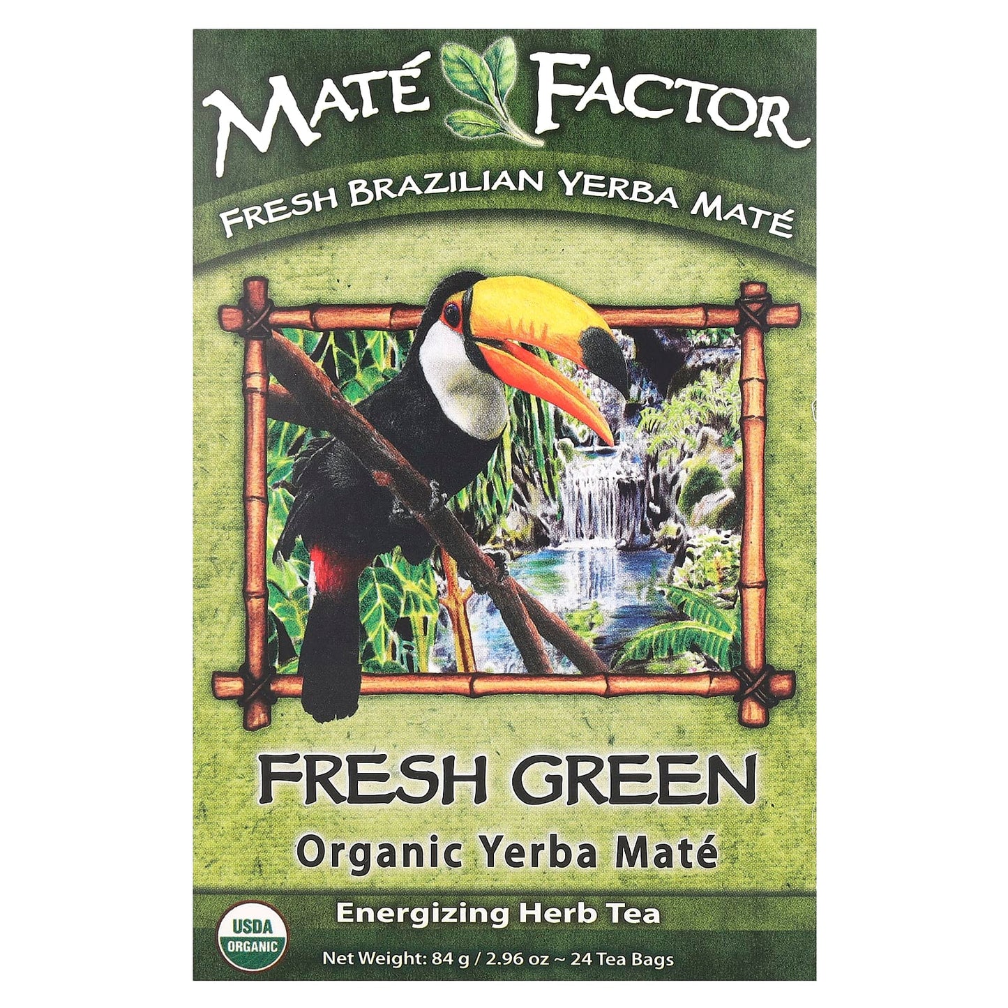 Mate Factor, Organic Yerba Mate, Fresh Green, 24 Tea Bags, 2.96 oz (84 g) - Image 1