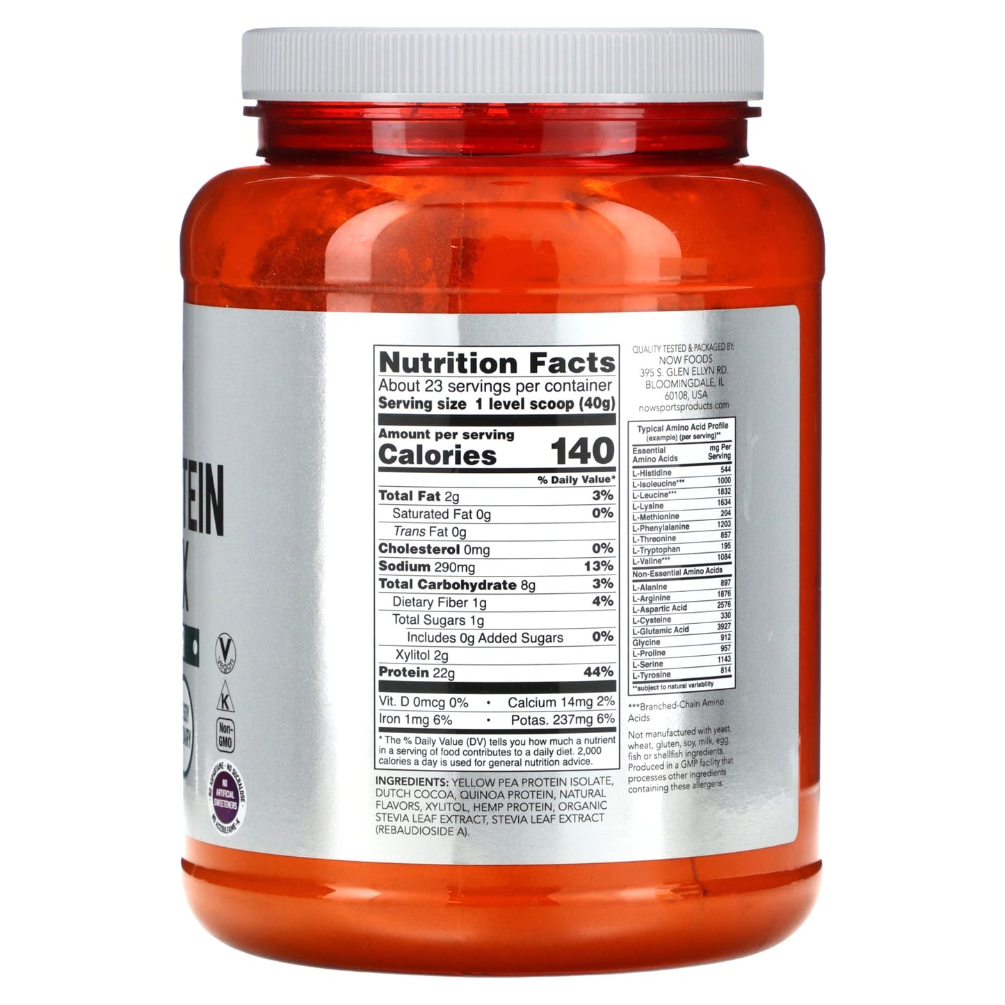NOW Foods, Plant Protein Complex, Chocolate Mocha, 2 lbs (907 g) - Image 2