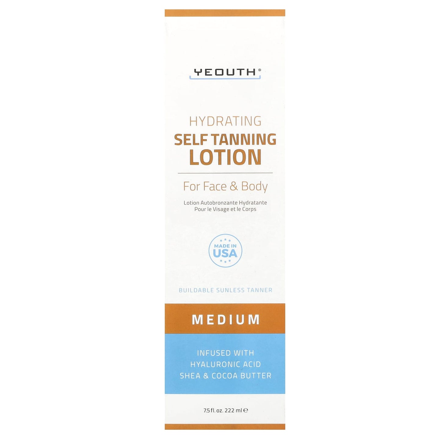 YEOUTH, Self Tanning Lotion, For Face & Body, Medium, 7.5 fl oz (222 ml) - Image 2