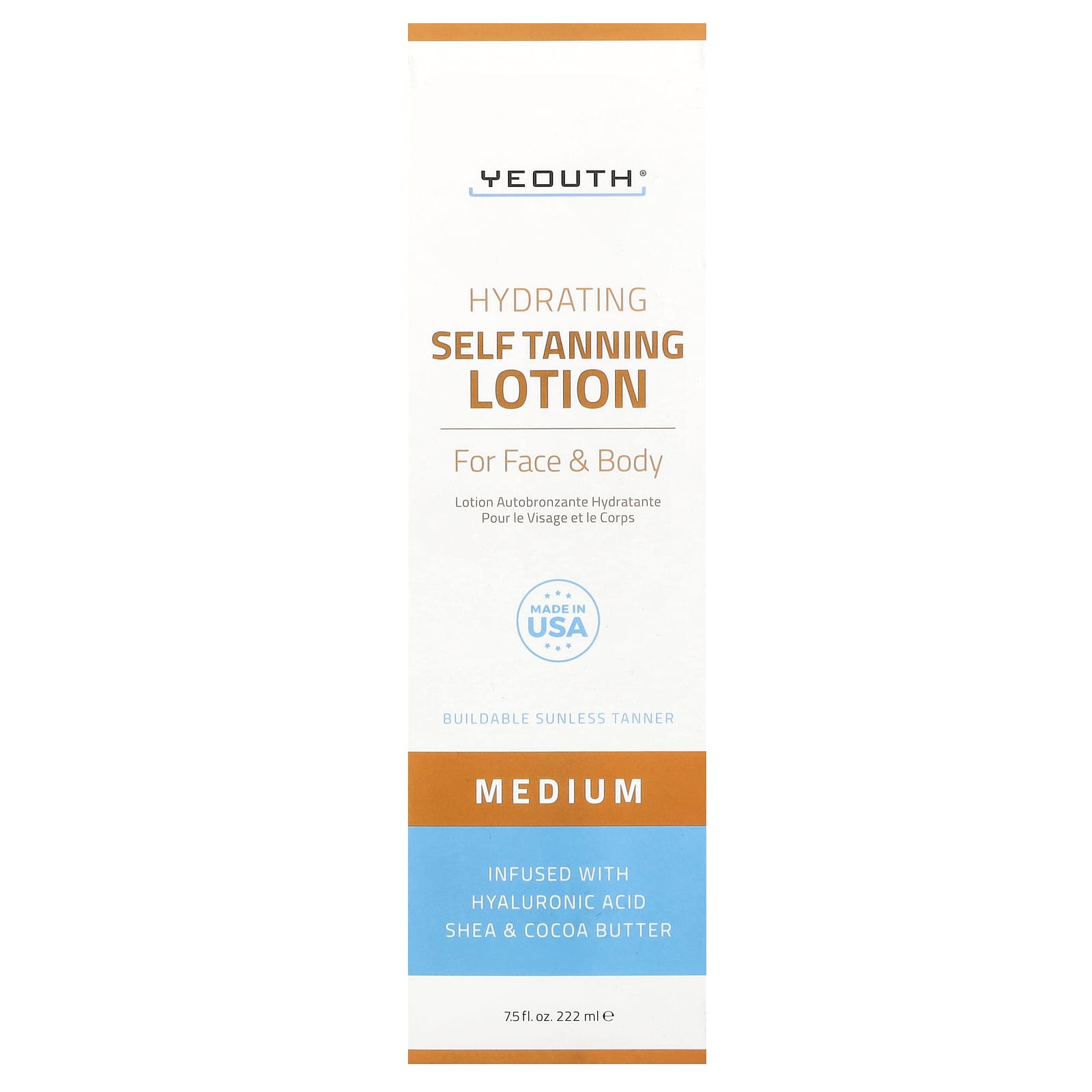 YEOUTH, Self Tanning Lotion, For Face & Body, Medium, 7.5 fl oz (222 ml) - Image 2