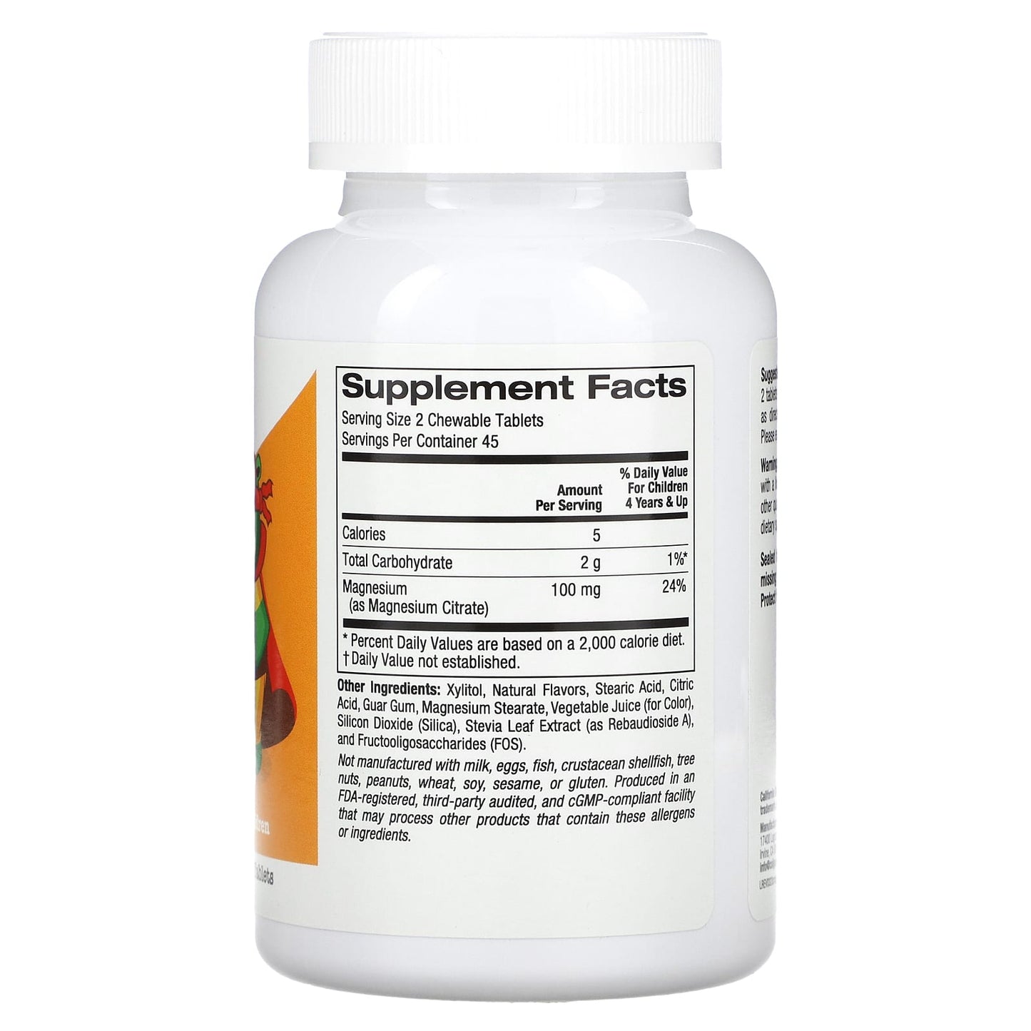 California Gold Nutrition Kids Magnesium Chewables for Children, 90 Tablets - Image 2