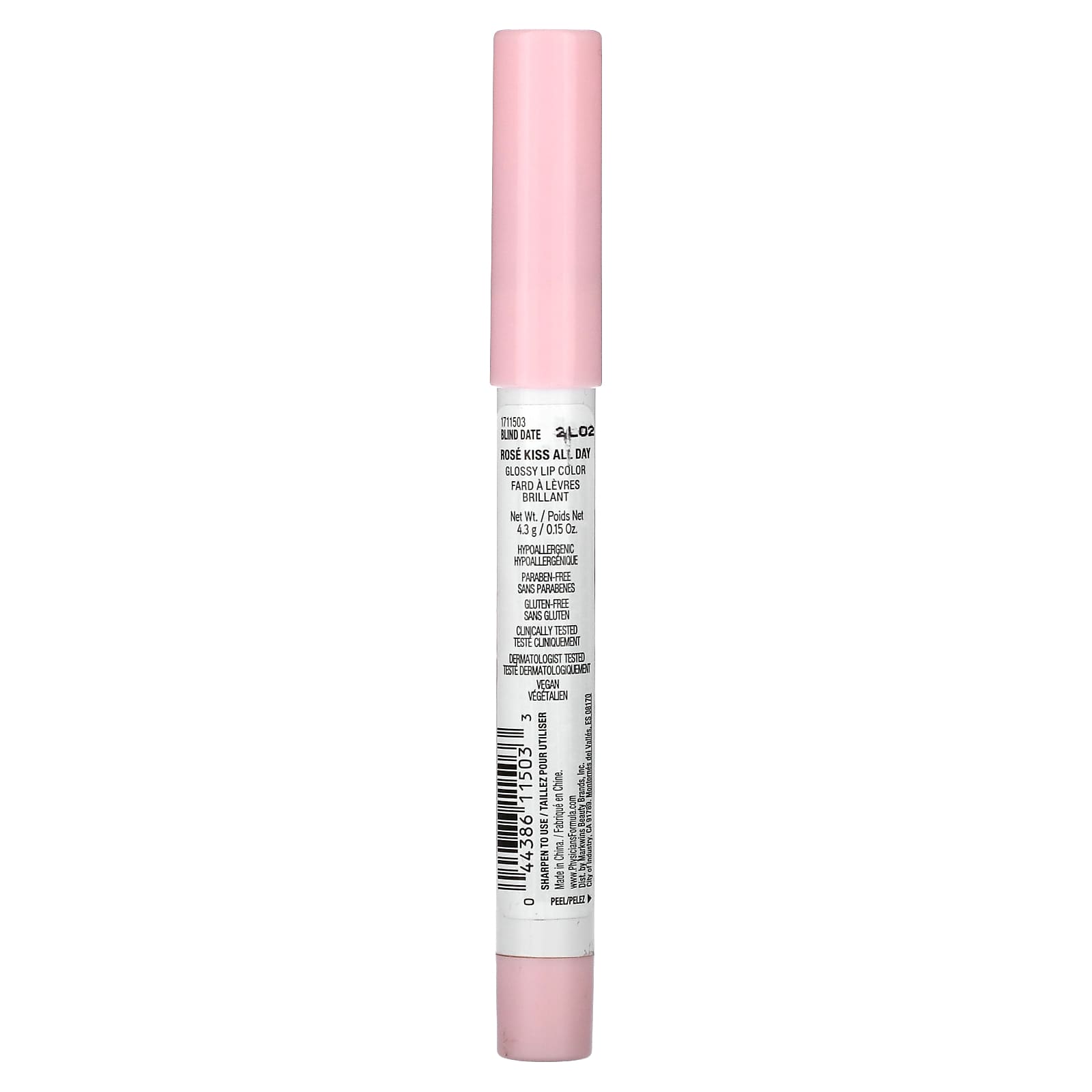 Physicians Formula, Rosé Kiss All Day, Glossy Lip Color, 1711503 Blind Date, 0.15 oz (4.3 g) - Image 2