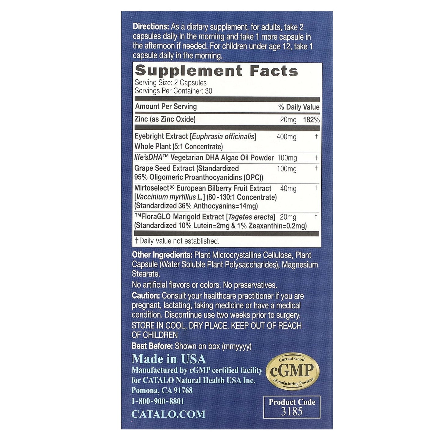 Bilberry Eye Formula for Eye Health & Vision Sharpness | CATALO - Image 2