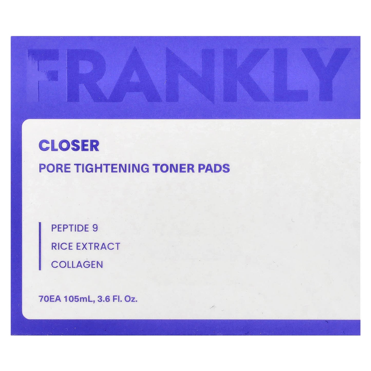 Frankly Closer Pore Tightening Toner Pads for Smooth Skin, 70 Pads - Image 2