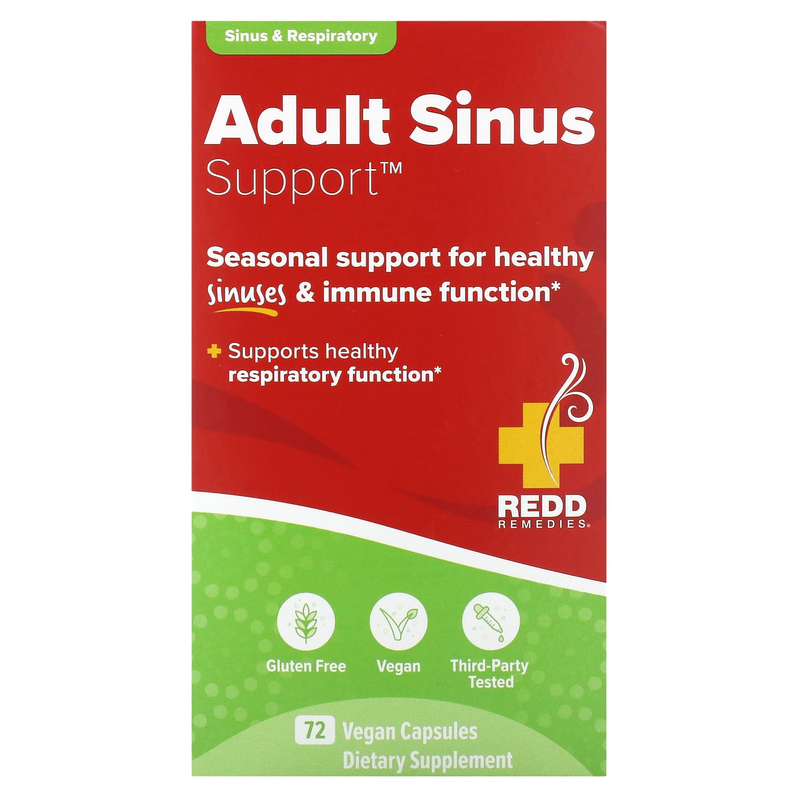 Redd Remedies, Adult Sinus Support, 72 Vegan Capsules - Image 1