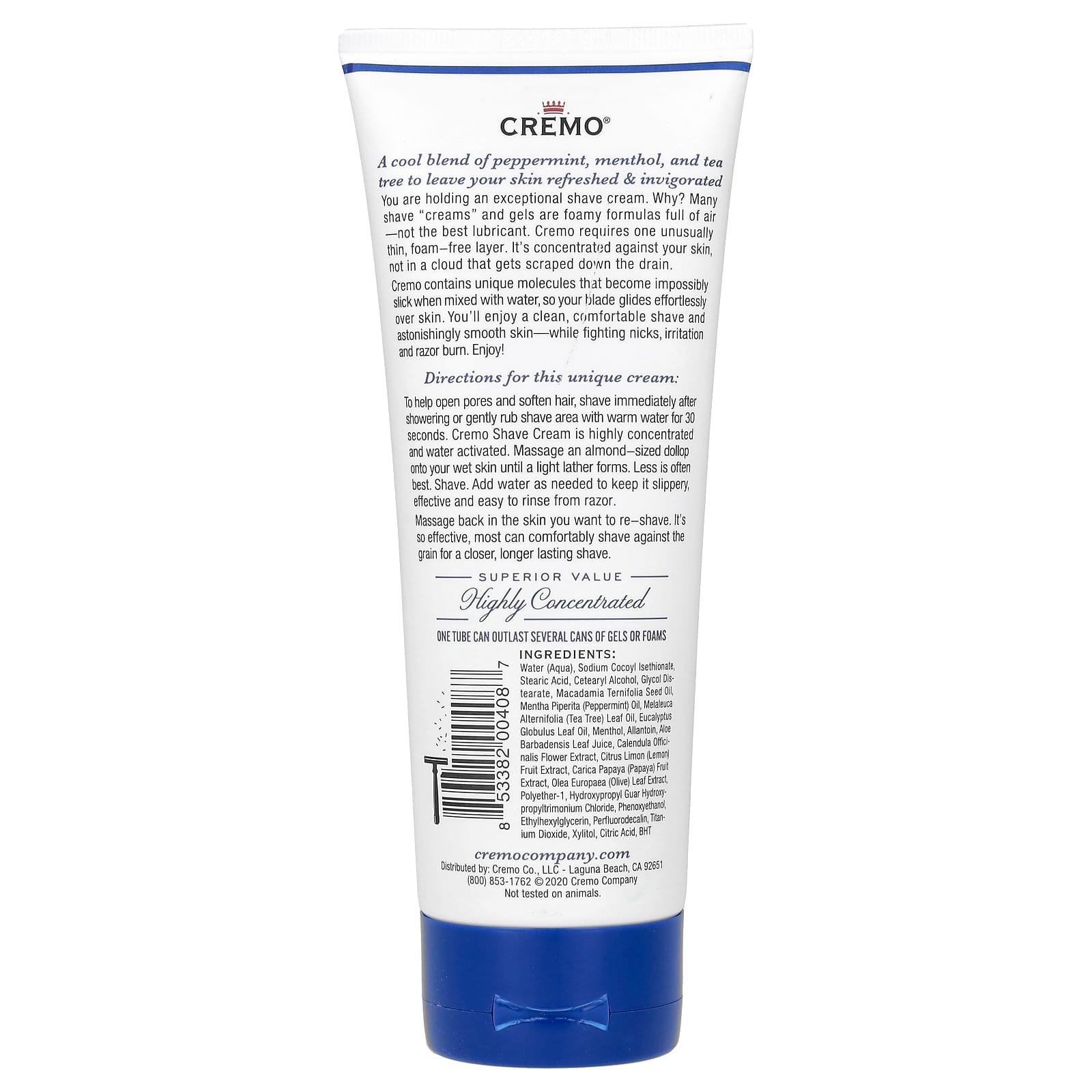 Cremo Refreshing Mint Shave Cream - Soothing, Non-Irritating, & Long-Lasting - Image 2