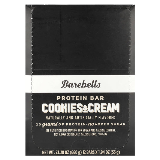 Barebells Cookies & Cream Protein Bars - 12-Pack, 20g Protein Each - Image 1