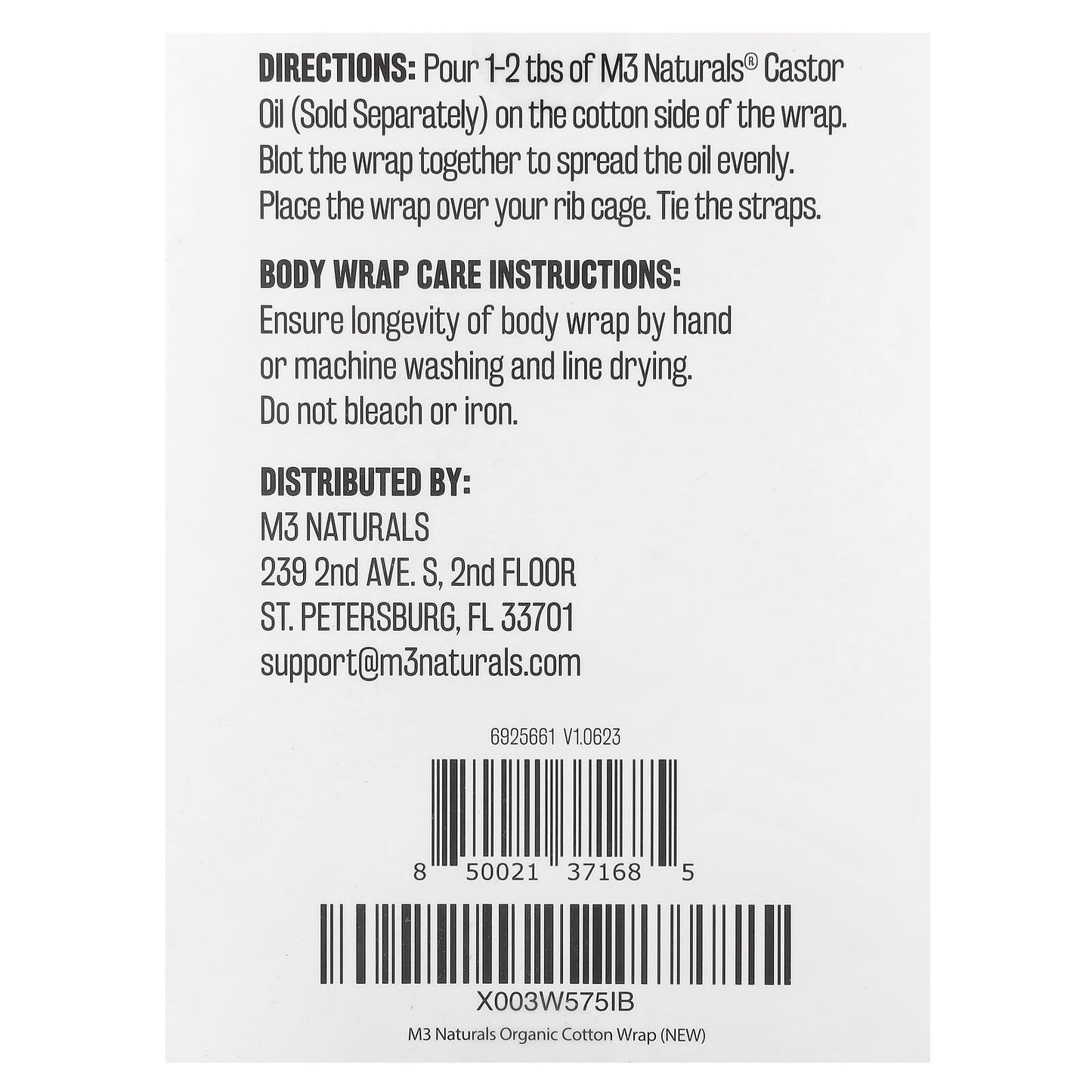 M3 Naturals, Cotton Body Wrap, 1 Organic Cotton Wrap - Image 2