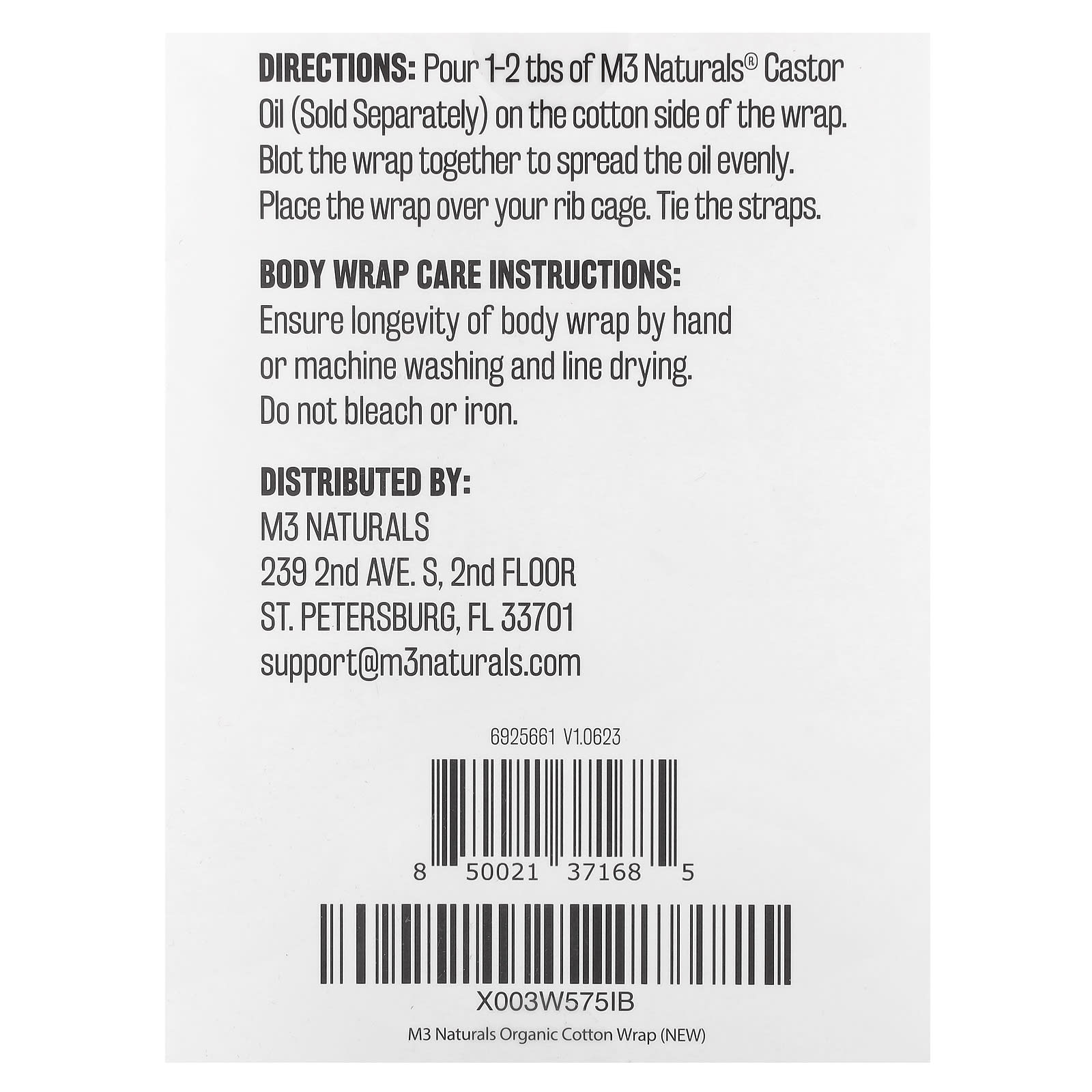 M3 Naturals, Cotton Body Wrap, 1 Organic Cotton Wrap - Image 2