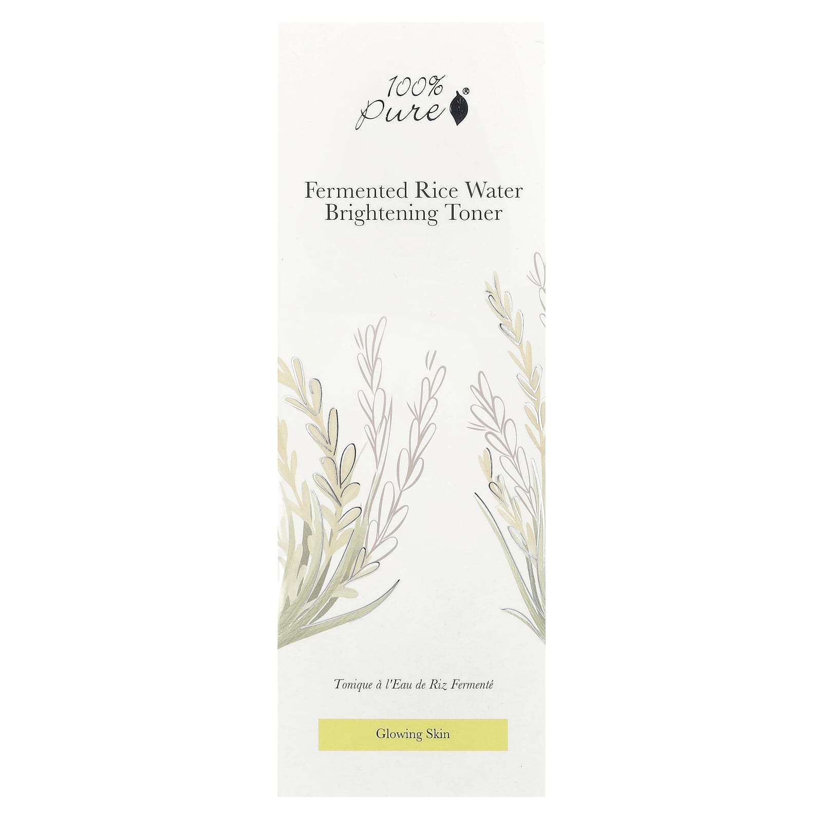 100% Pure, Fermented Rice Water Brightening Toner, 3.3 fl oz (100 ml)