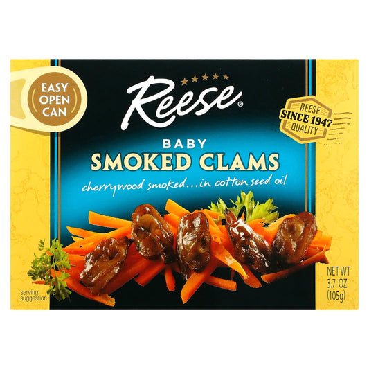 Reese, Baby Smoked Clams, 3.7 oz (105 g) - Image 1
