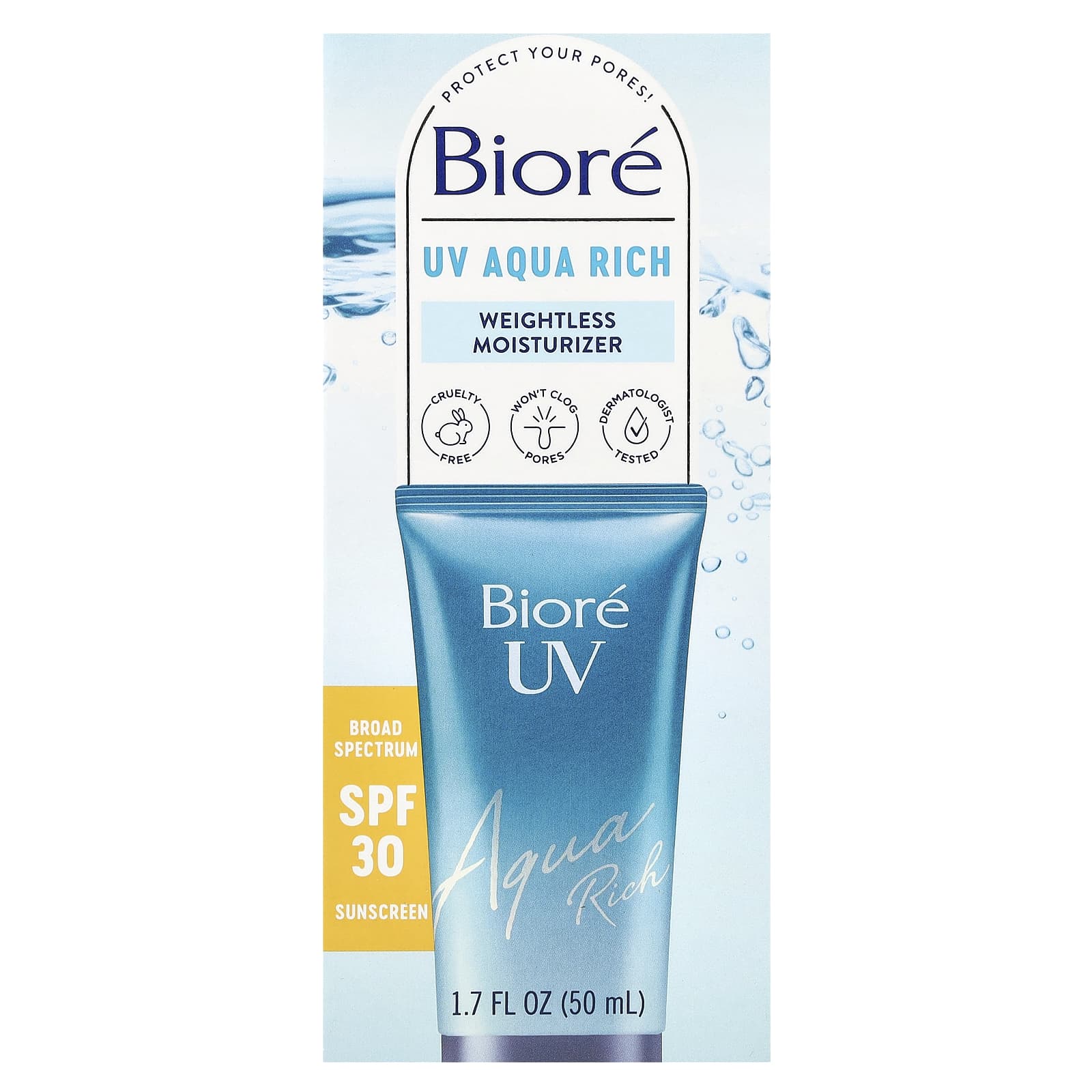 Biore UV Aqua Rich Weightless Moisturizer SPF 30 1.7 fl oz - Image 2