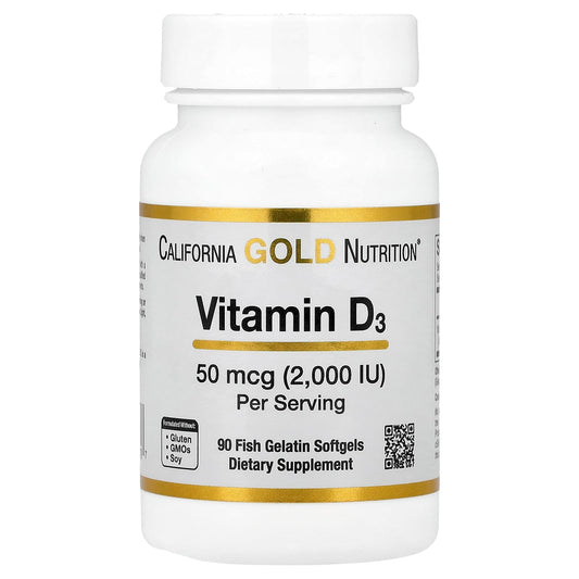 Support Healthy Bones and Immune System with California Gold Nutrition Vitamin D3 Softgels - Image 1