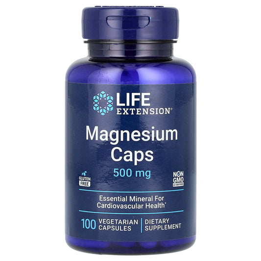 Life Extension, Magnesium Caps, 500 mg, 100 Vegetarian Capsules - Image 1