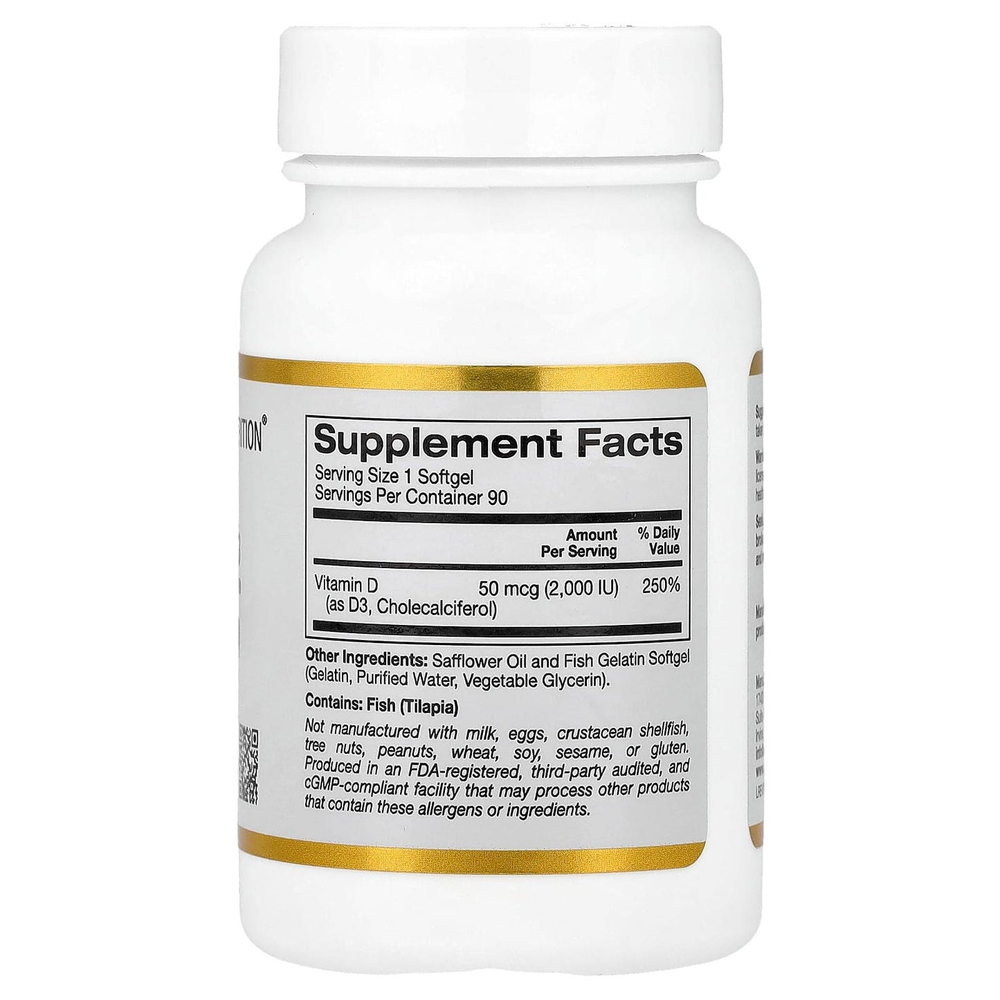Support Healthy Bones and Immune System with California Gold Nutrition Vitamin D3 Softgels - Image 2