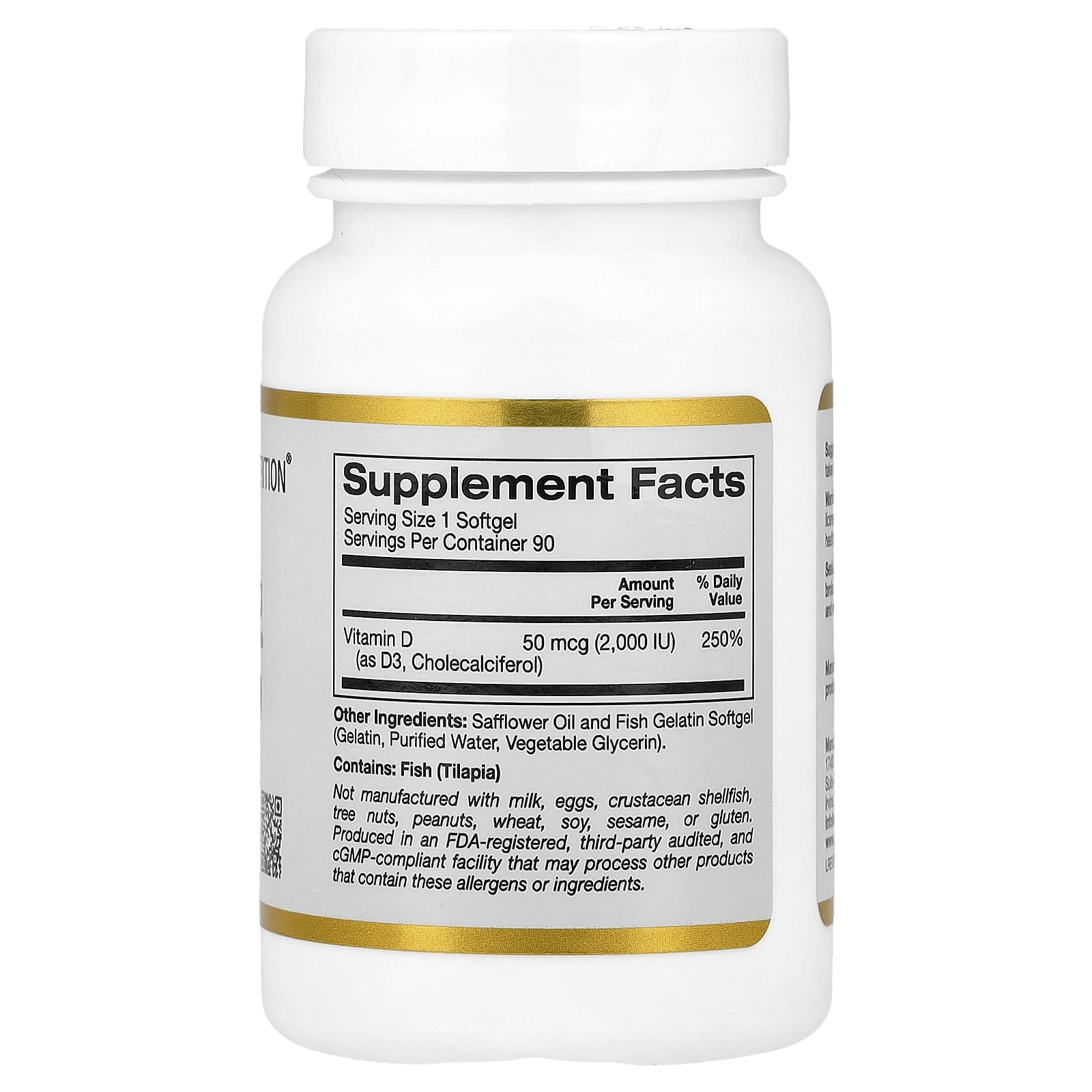 Support Healthy Bones and Immune System with California Gold Nutrition Vitamin D3 Softgels - Image 2