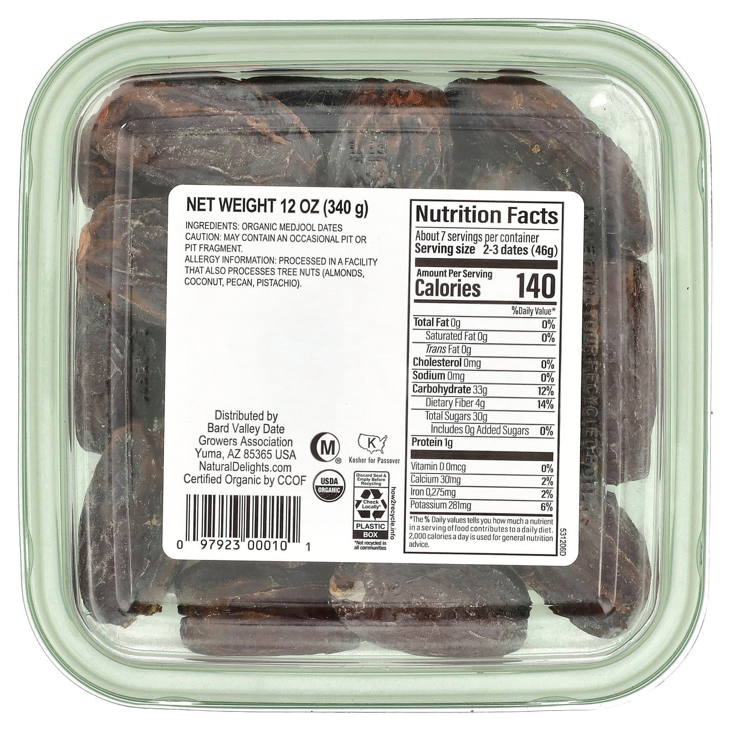 Natural Delights, Pitted Organic Fresh Medjool Dates, 12 oz (340 g) - Image 2