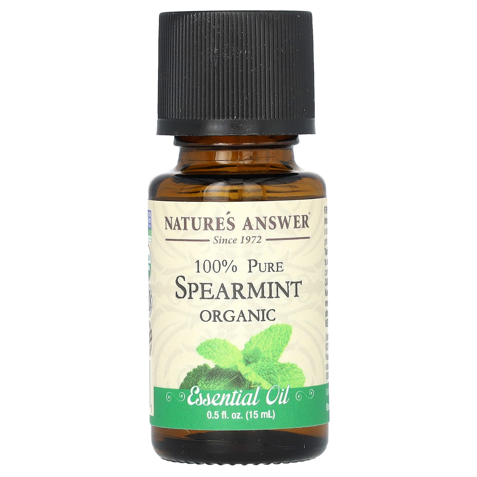 Nature's Answer, 100% Pure Organic Essential Oil, Spearmint, 0.5 fl oz (15 ml) - Image 1