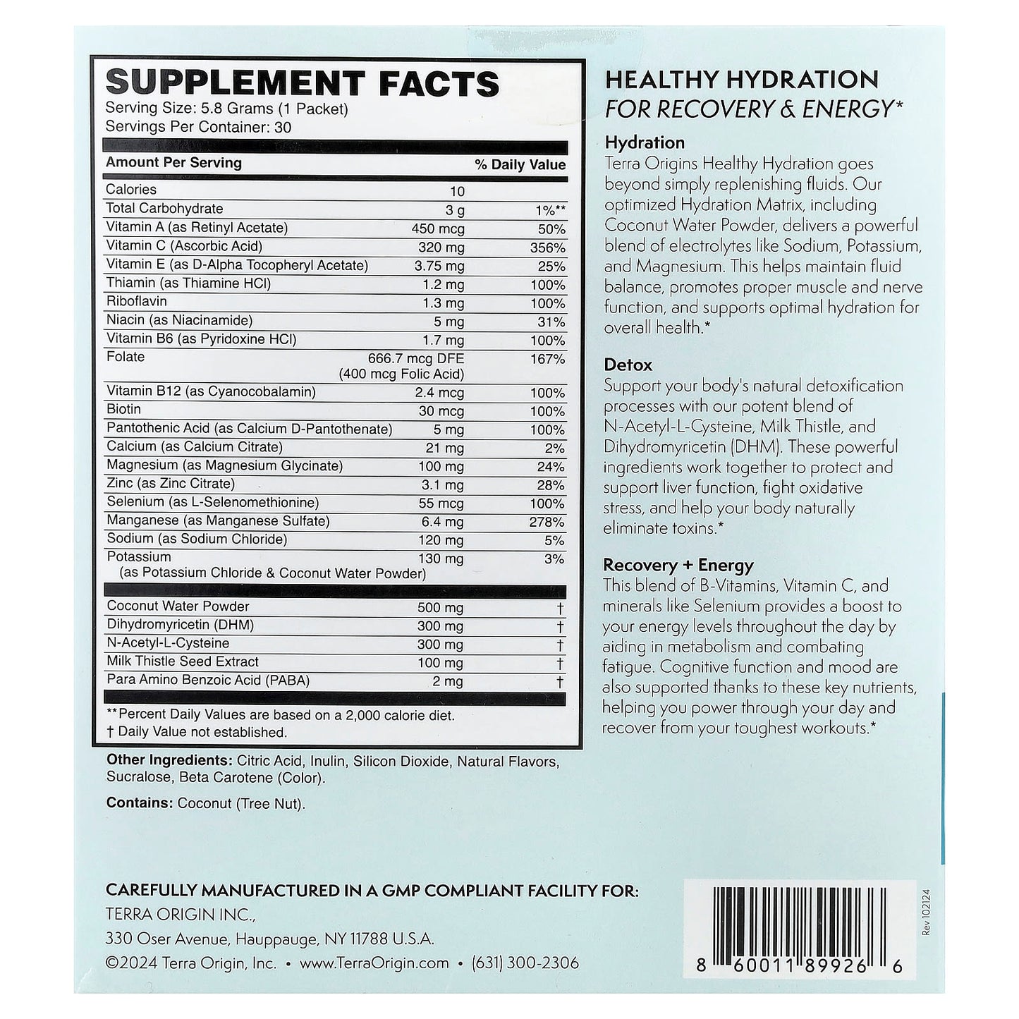 Terra Origin, Healthy Hydration+, Lemonade, 30 On The Go Packets, 0.20 oz (5.8 g) Each - Image 2