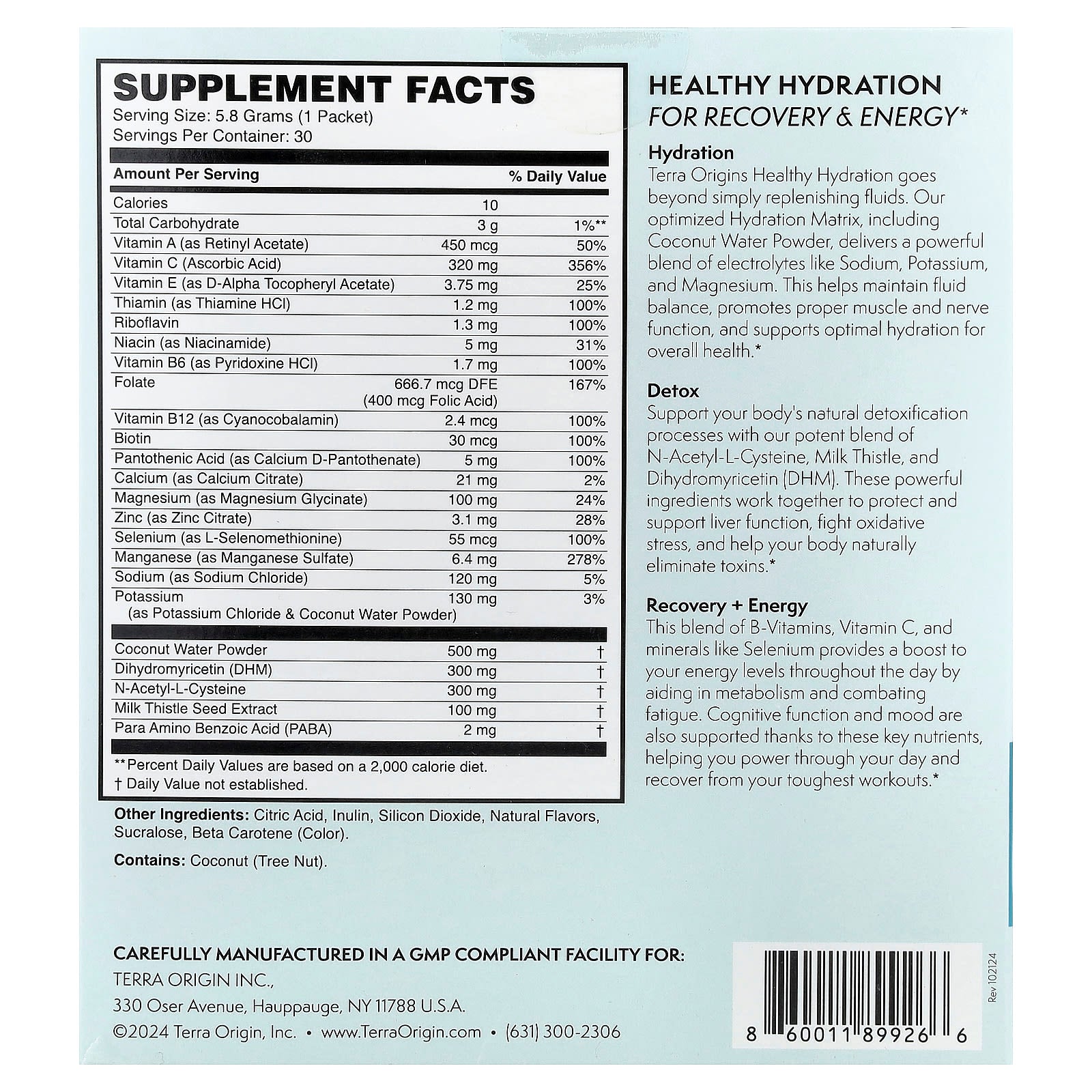 Terra Origin, Healthy Hydration+, Lemonade, 30 On The Go Packets, 0.20 oz (5.8 g) Each - Image 2