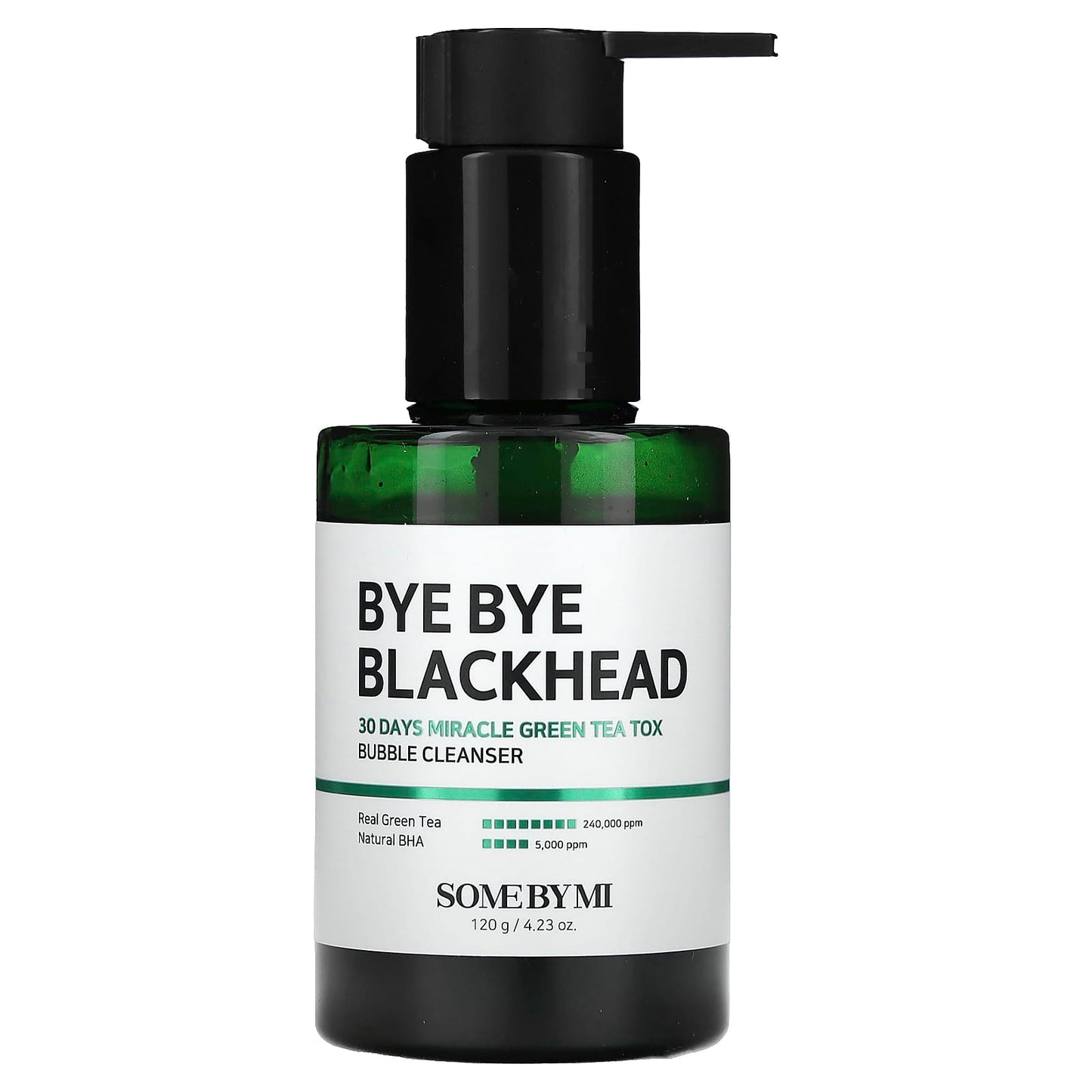 SOME BY MI, Bye Bye Blackhead 30 Days Miracle Green Tea Tox Bubble Cleanser, 4.23 oz (120 g) - Image 1