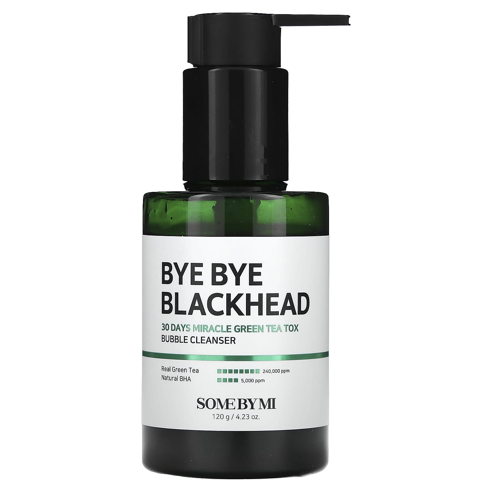 SOME BY MI, Bye Bye Blackhead 30 Days Miracle Green Tea Tox Bubble Cleanser, 4.23 oz (120 g) - Image 1