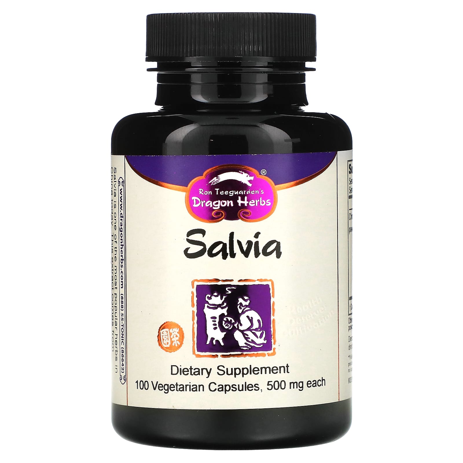 Dragon Herbs Salvia Supplement - 100 Veg Capsules - Image 1