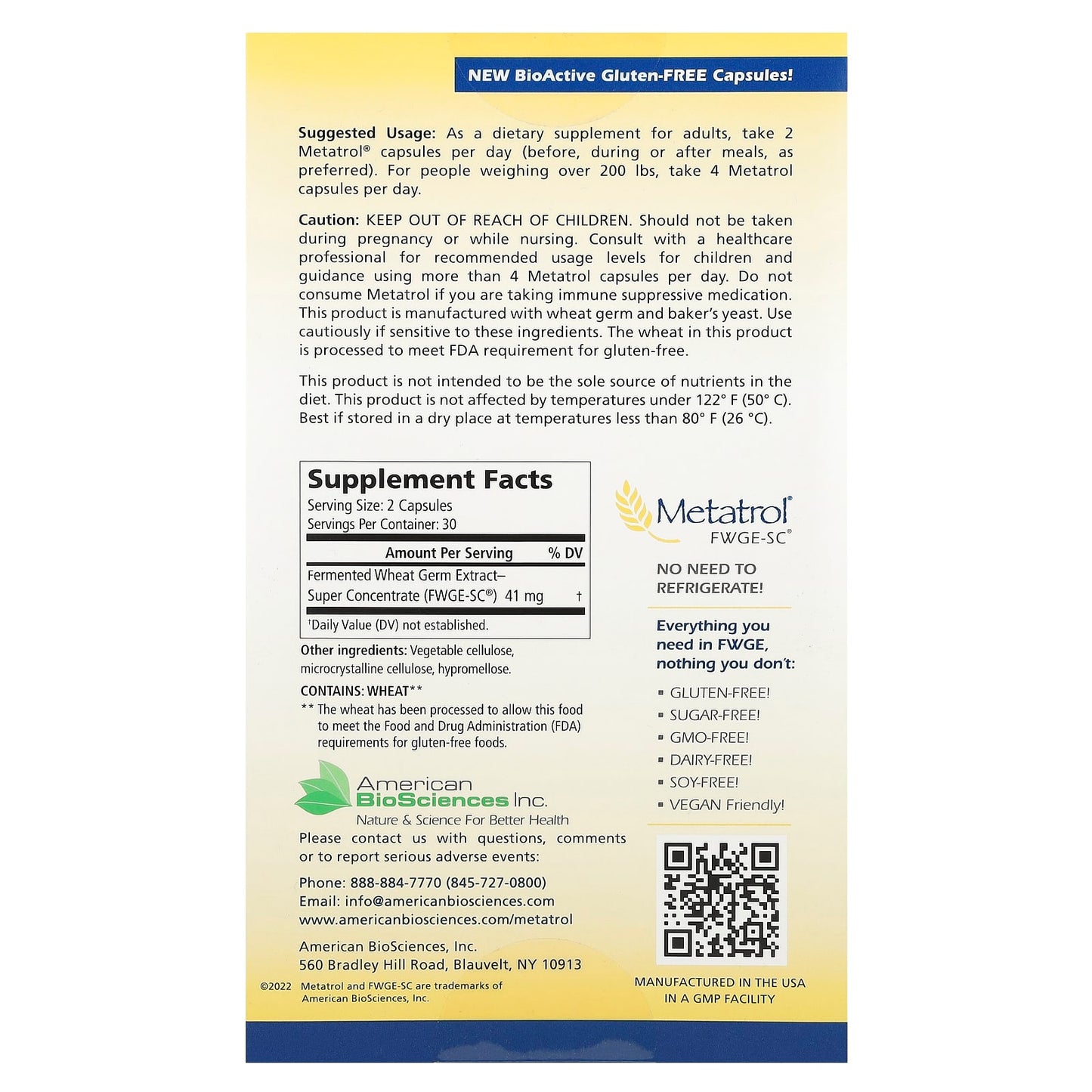 Fermented Wheat Germ Extract Metatrol by American Biosciences - Image 2