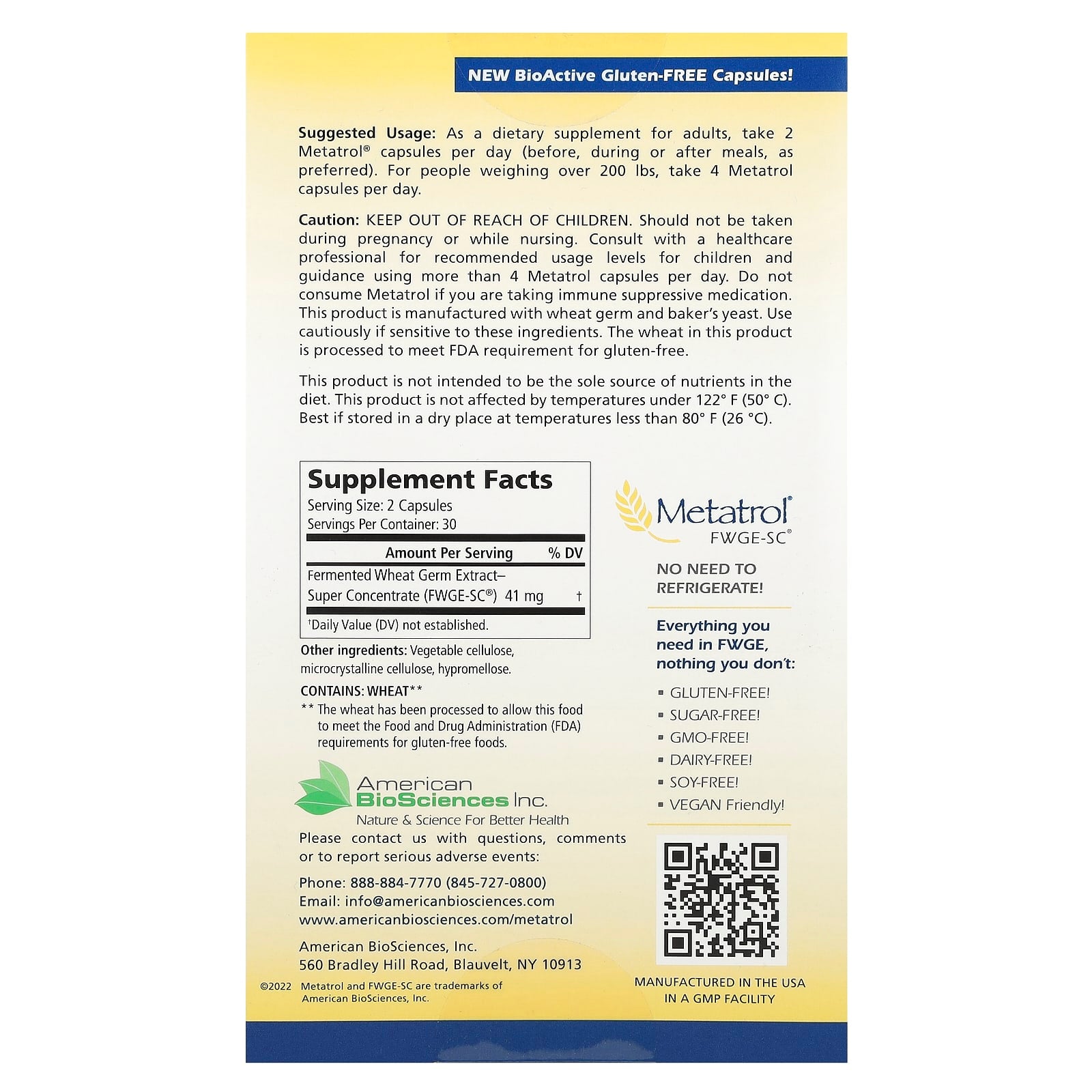 Fermented Wheat Germ Extract Metatrol by American Biosciences - Image 2