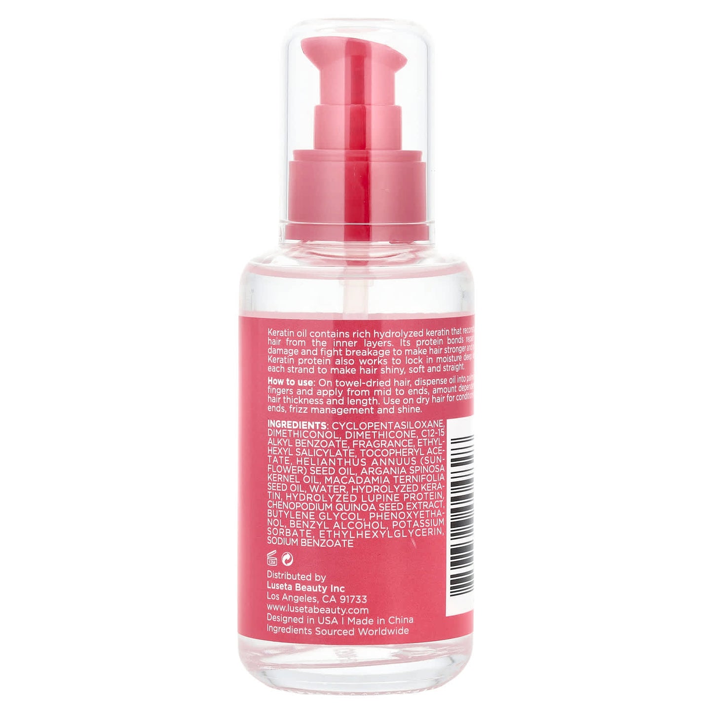 Luseta Beauty, Keratin Oil, Weightless Smoothing Hair Repair Serum, 3.38 fl oz (100 ml) - Image 2