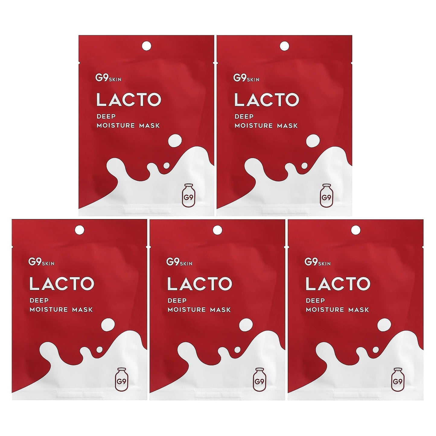 G9skin Lacto Deep Moisture Beauty Mask with Milk, 5 Sheets, 0.74 fl oz - Image 1