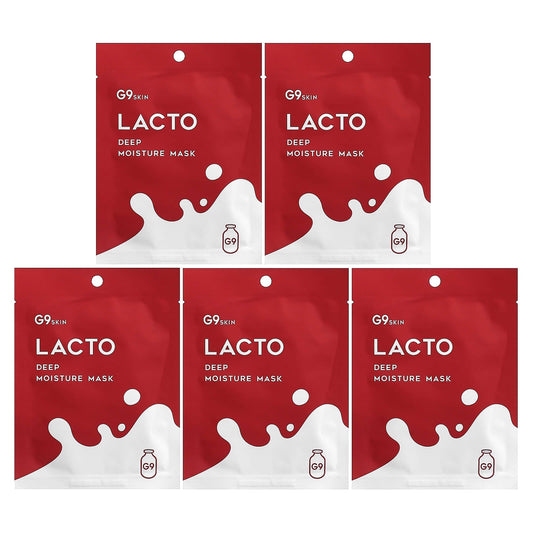 G9skin Lacto Deep Moisture Beauty Mask with Milk, 5 Sheets, 0.74 fl oz - Image 1