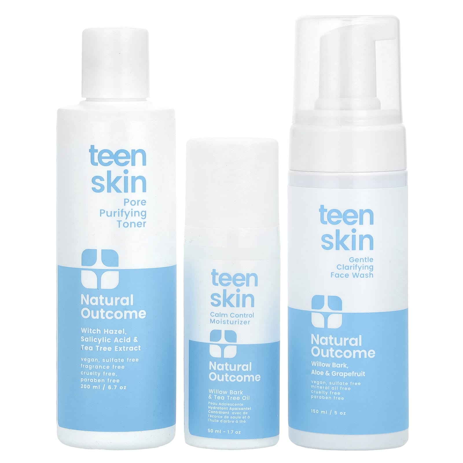Natural Outcome, Teen Skin, Everyday Face Kit, 3 Piece Kit - Image 1