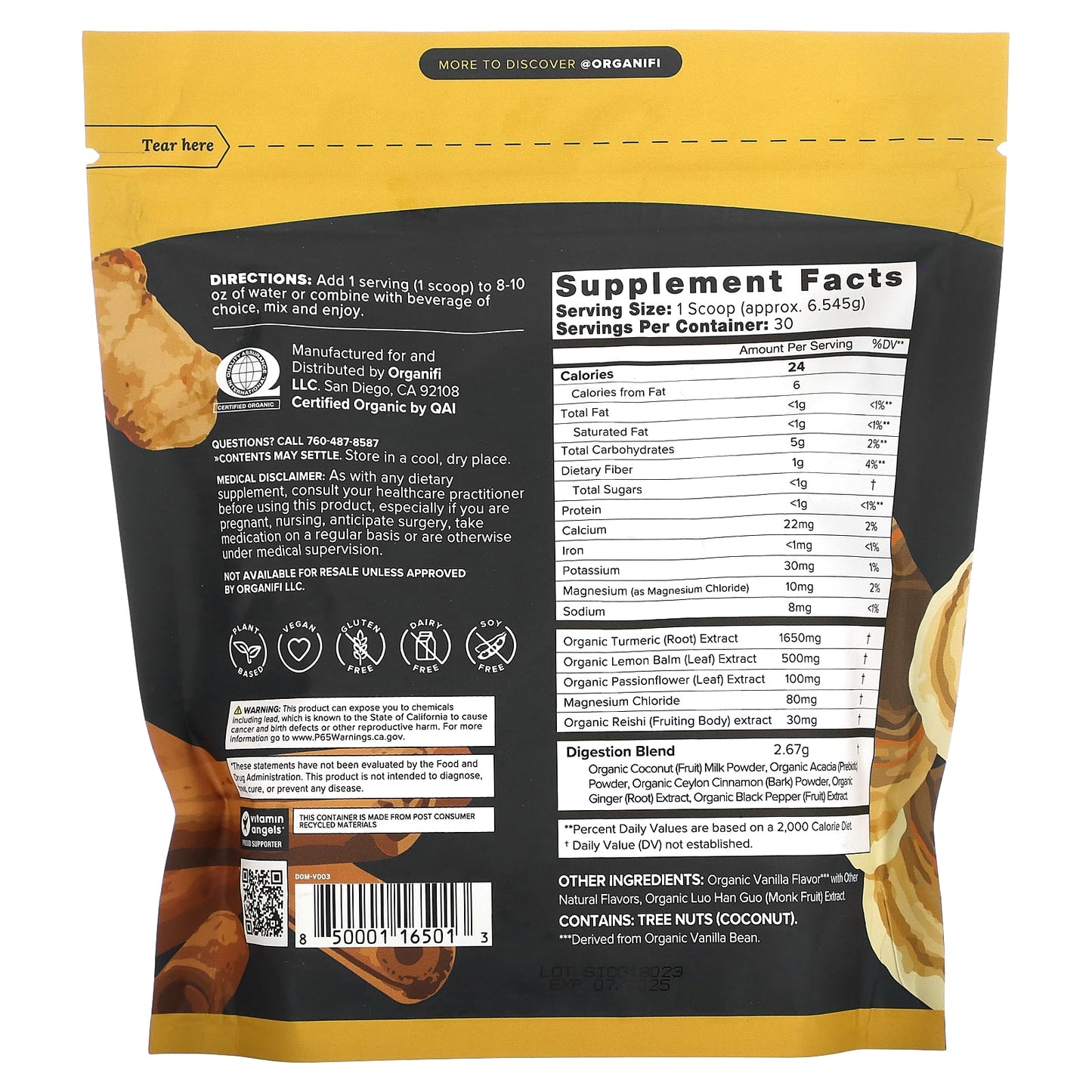 Organifi, Original Gold, Superfood Supplement, 6.91 oz (196 g) - Image 2