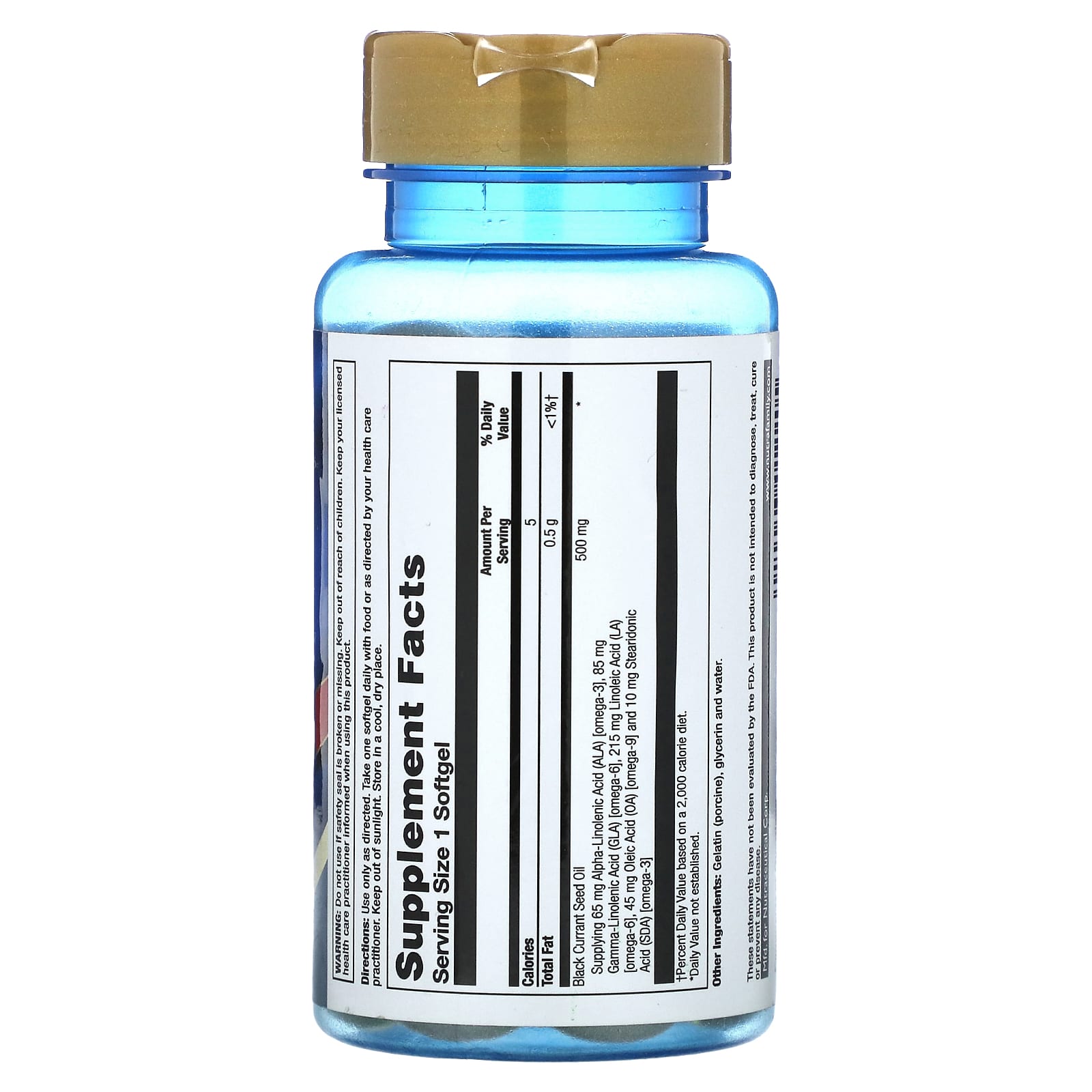 Nature's Life, Black Currant Oil, 500 mg, 90 Mini Softgels - Image 2