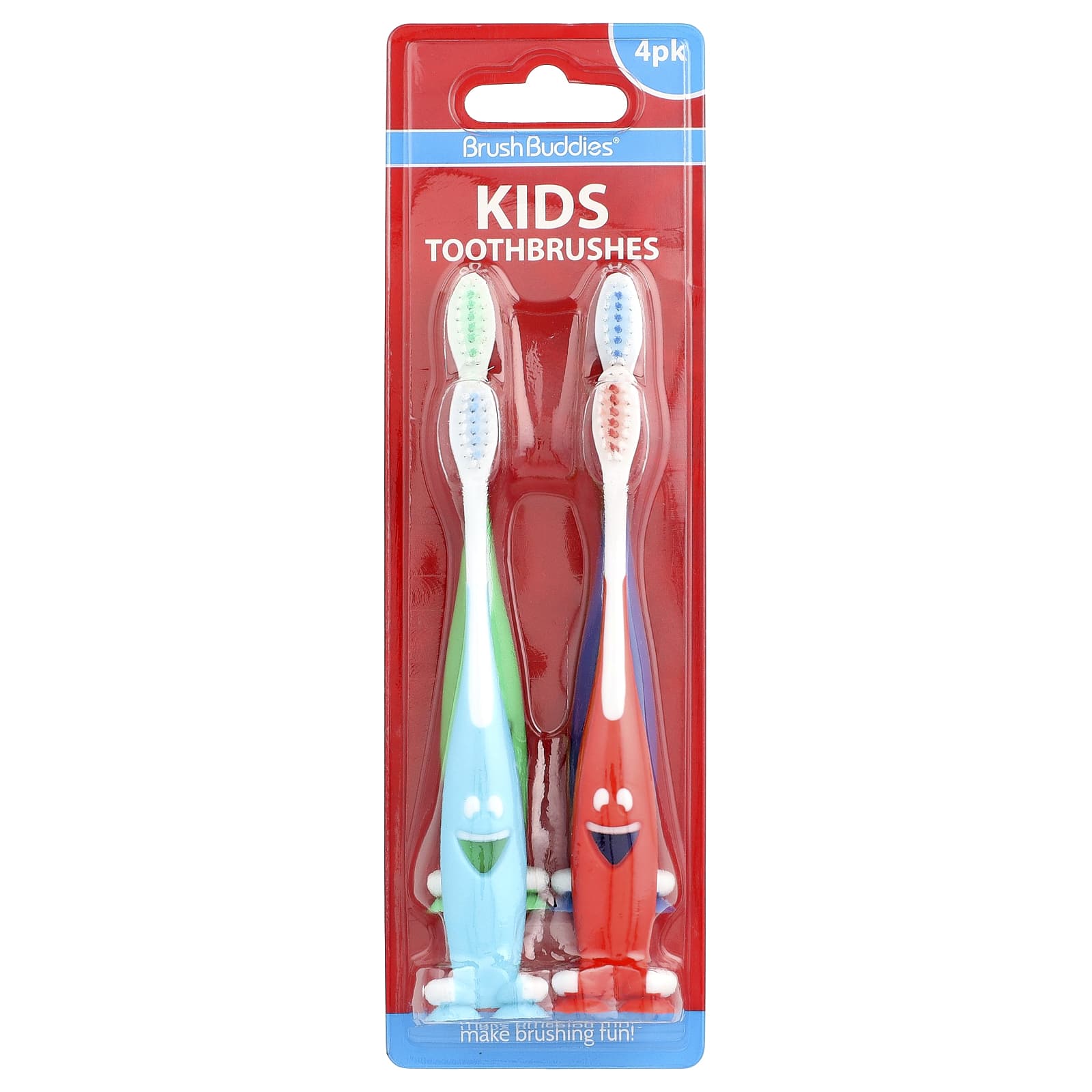 Soft Kids Toothbrushes by Brush Buddies, 4 Pack, Gentle on Teeth - Image 1