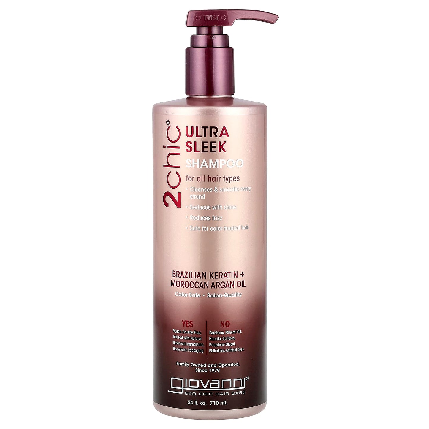 Brazilian Keratin & Argan Oil Ultra-Sleek Shampoo for All Hair Types - Image 1