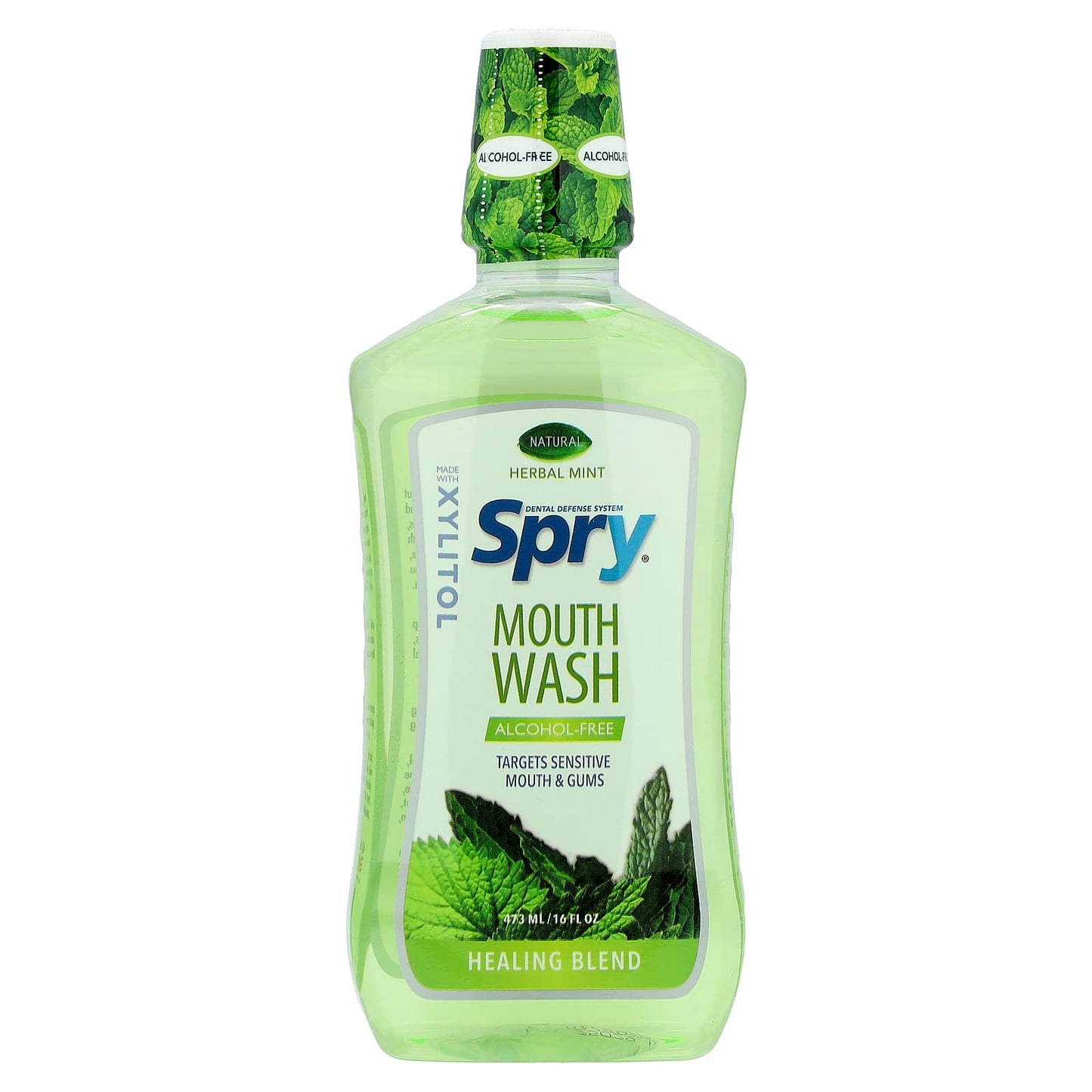 Xlear, Spry® Mouth Wash, Healing Blend, Alcohol-Free, Natural Herbal Mint, 16 fl oz (473 ml) - Image 1