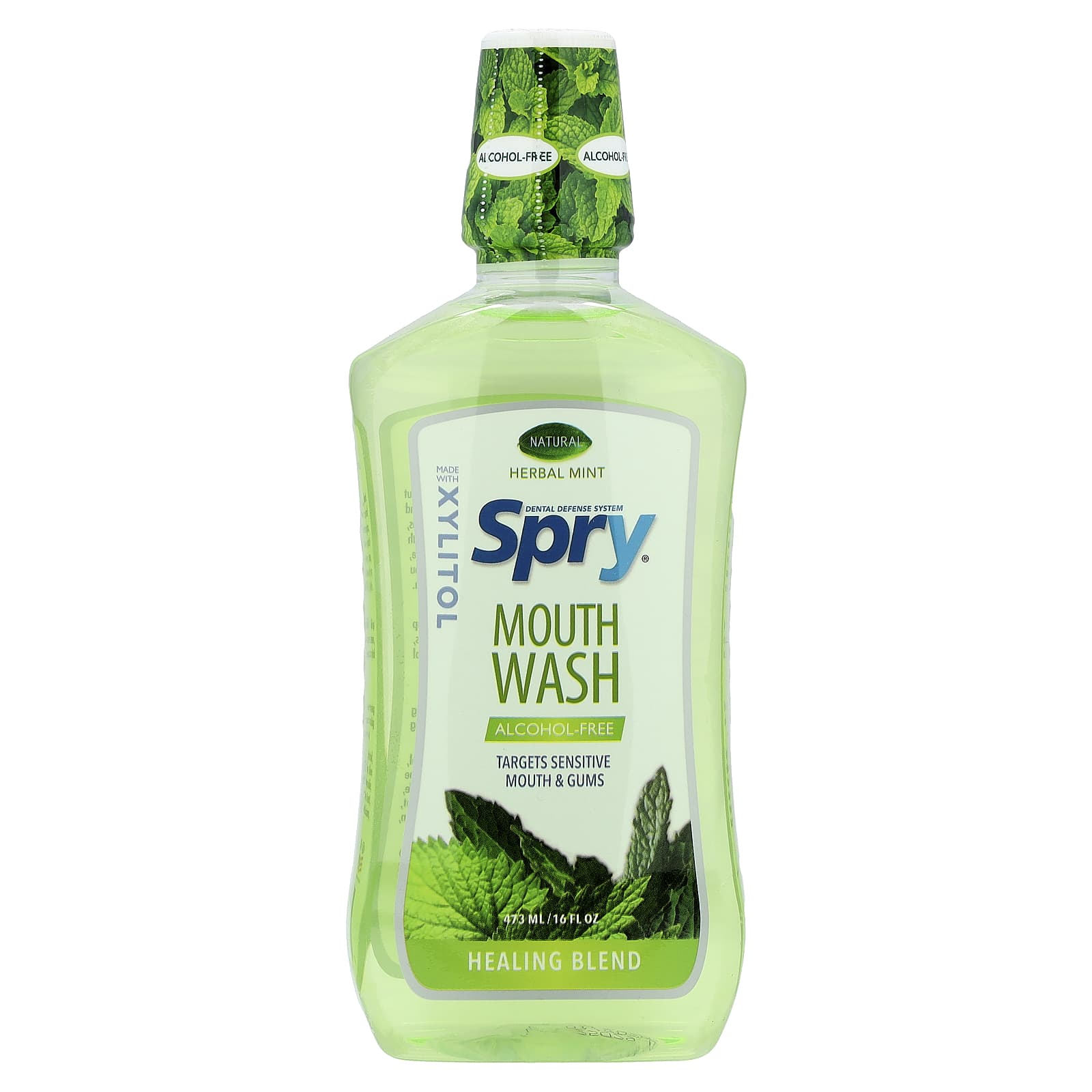 Xlear, Spry® Mouth Wash, Healing Blend, Alcohol-Free, Natural Herbal Mint, 16 fl oz (473 ml) - Image 1