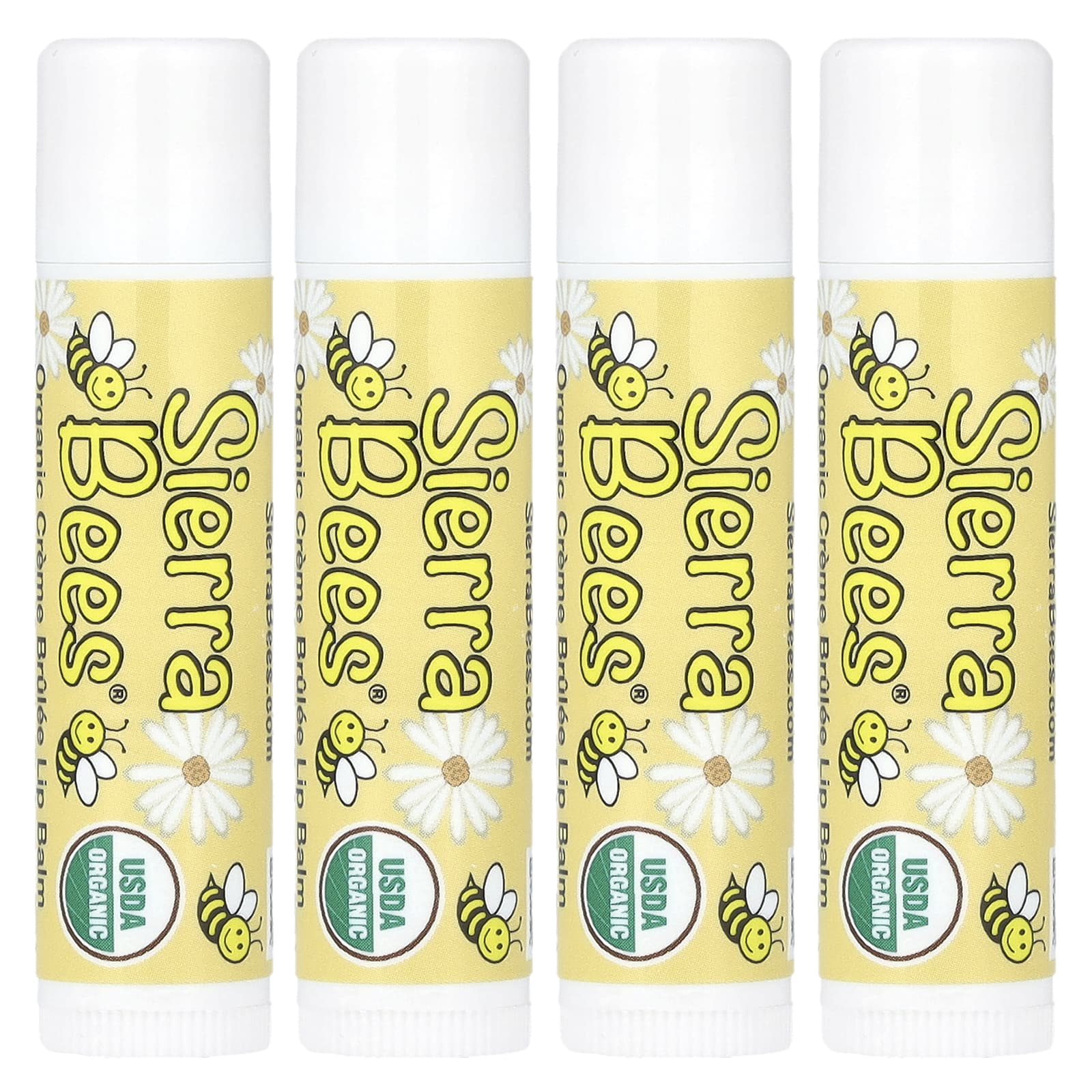 Organic Lip Balm by Sierra Bees - Creme Brulee (Vanilla) 4 Pack - Image 1