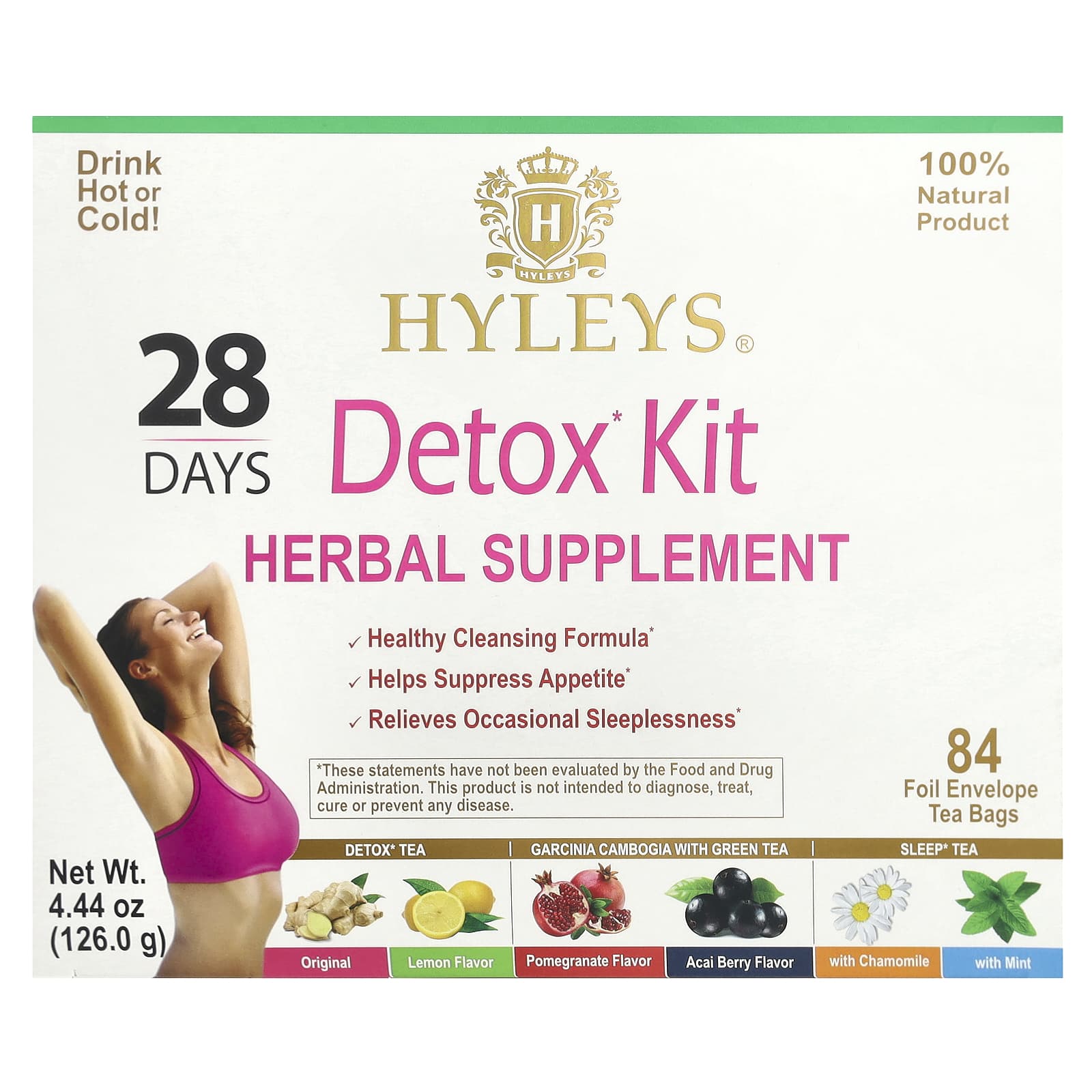 28-Day Detox Tea Kit with Garcinia Cambogia & Sleep Tea by Hyleys Tea - Image 1