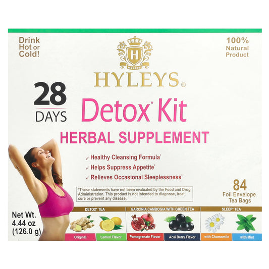 28-Day Detox Tea Kit with Garcinia Cambogia & Sleep Tea by Hyleys Tea - Image 1