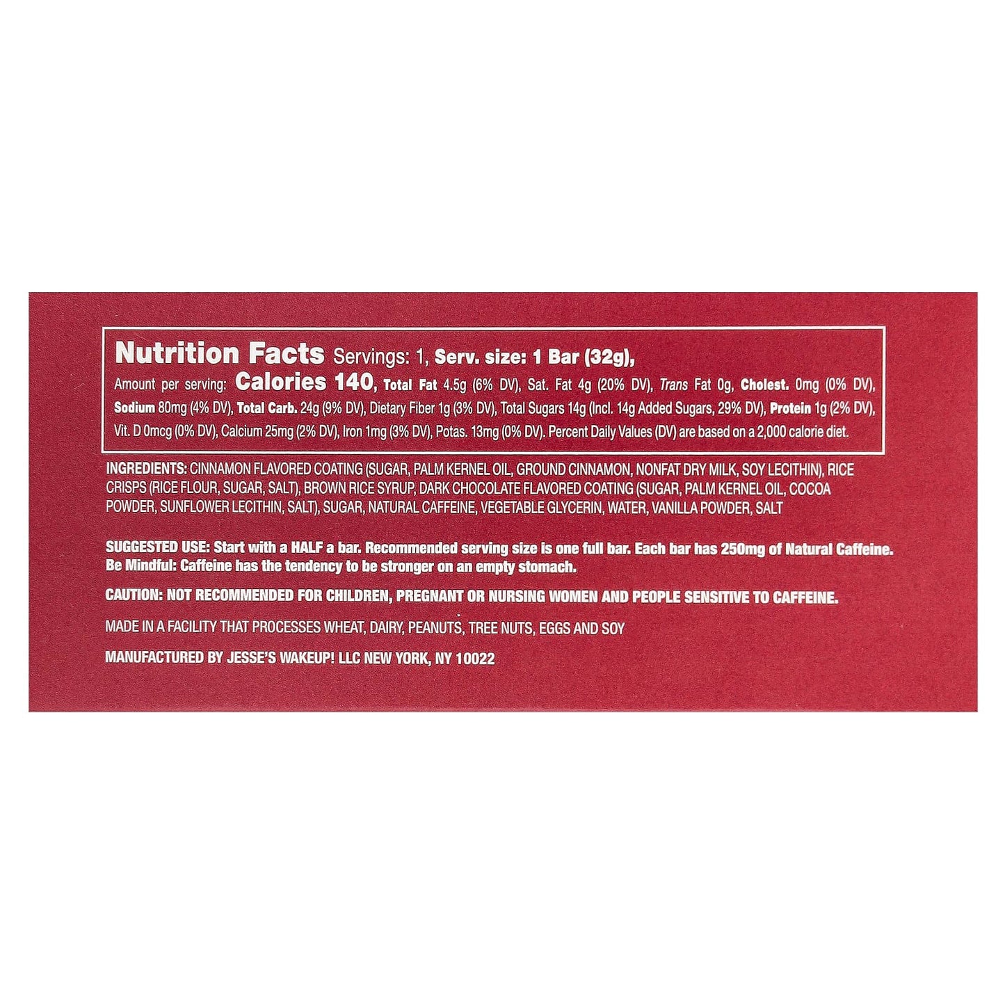 WakeUP! Energy Bars - Cinnamon Crunch, 6 Pack, Gluten Free - Image 2