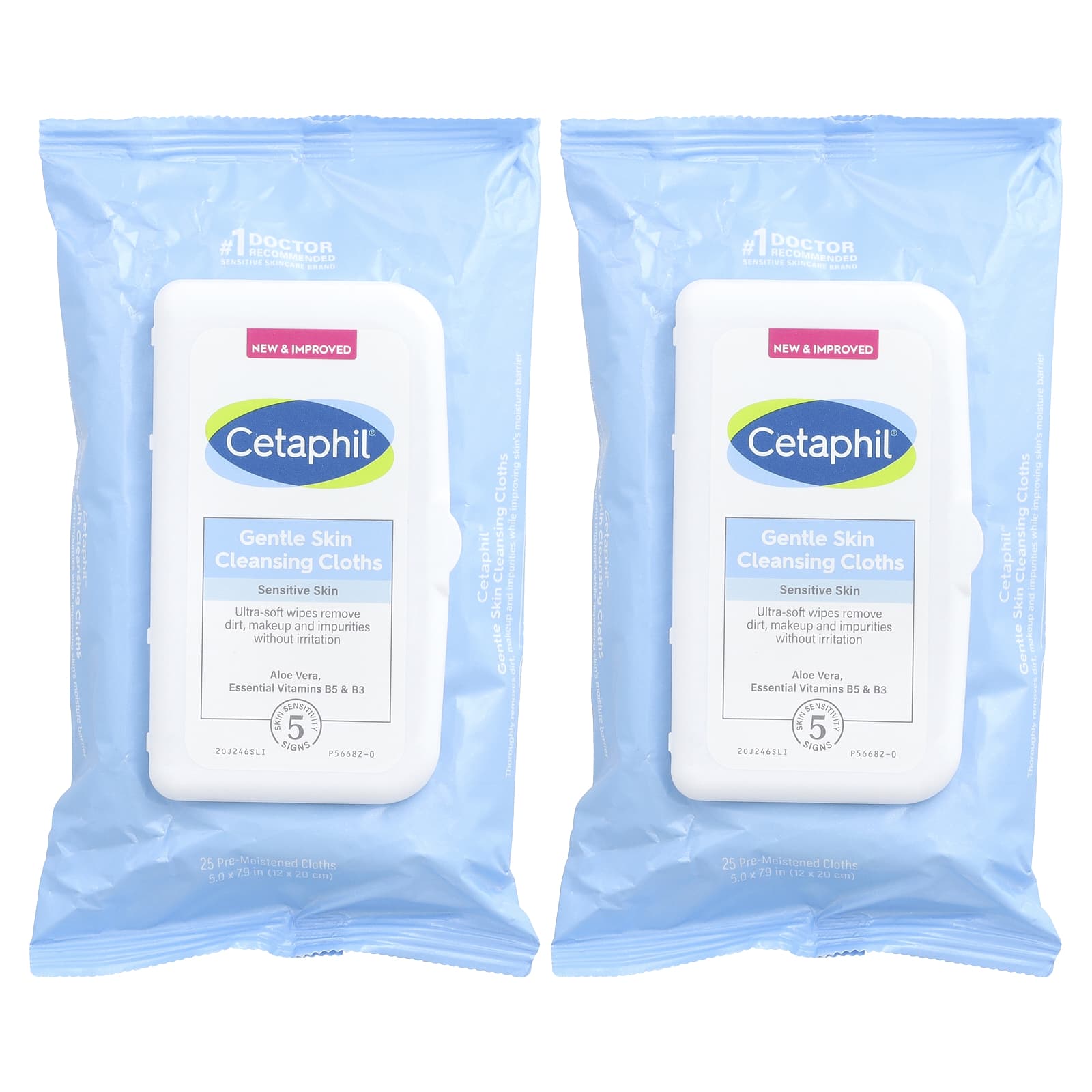 Gentle Fragrance-Free Skin Cleansing Cloths by Cetaphil, 50 Cloths - Image 1