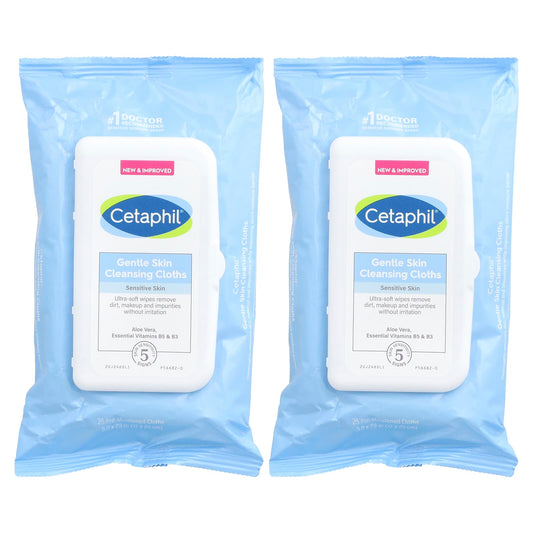 Gentle Fragrance-Free Skin Cleansing Cloths by Cetaphil, 50 Cloths - Image 1