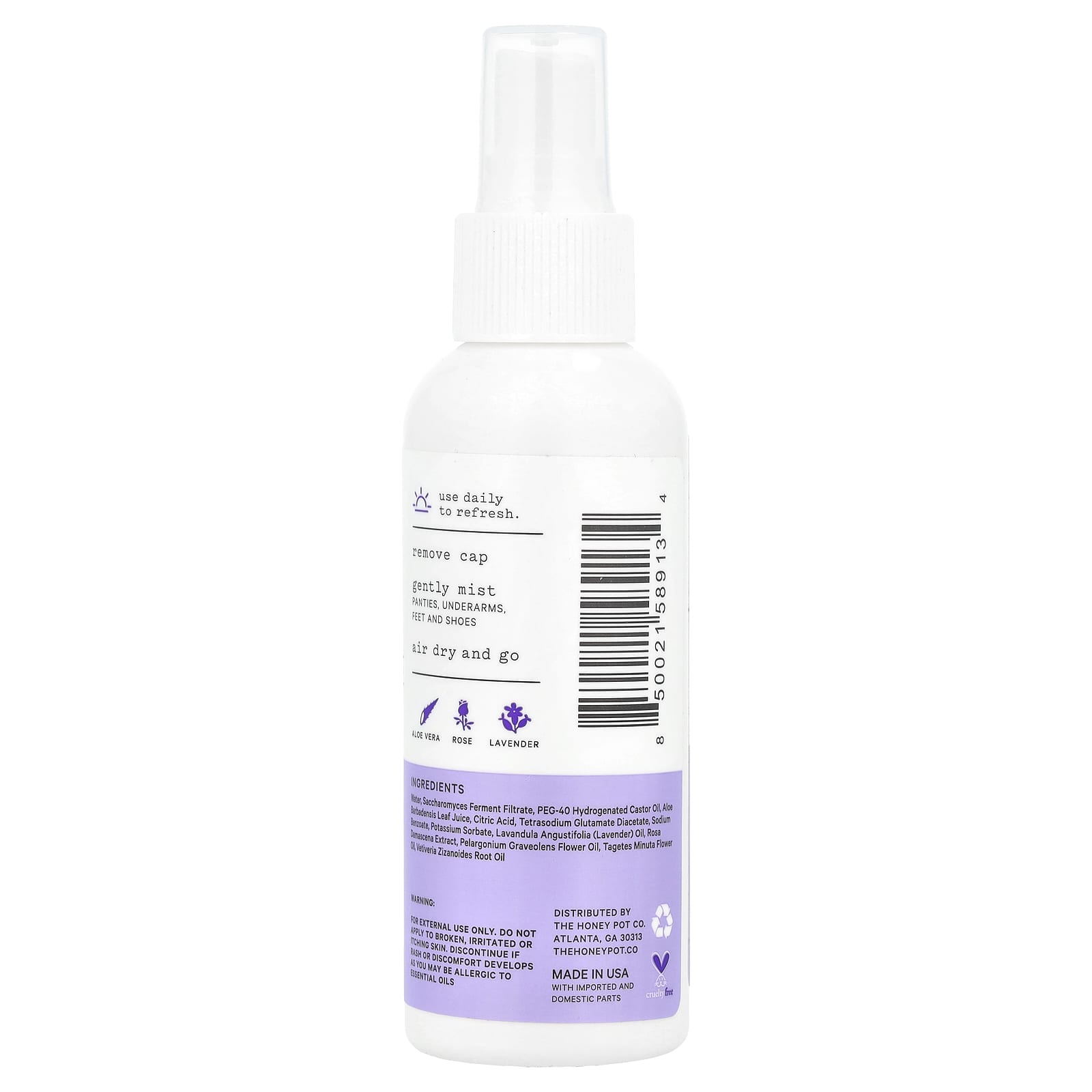The Honey Pot Company, Panty Spray, Calming Lavender Rose, 4 fl oz (118 ml) - Image 2